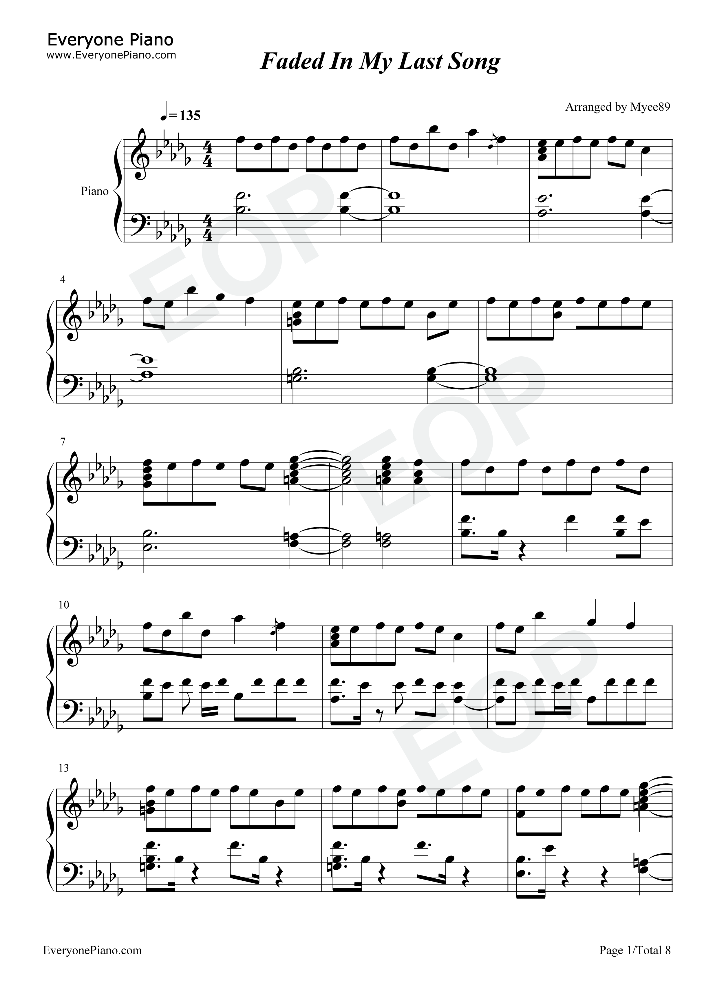 Faded_In_My_Last_Song钢琴谱_NCT_U