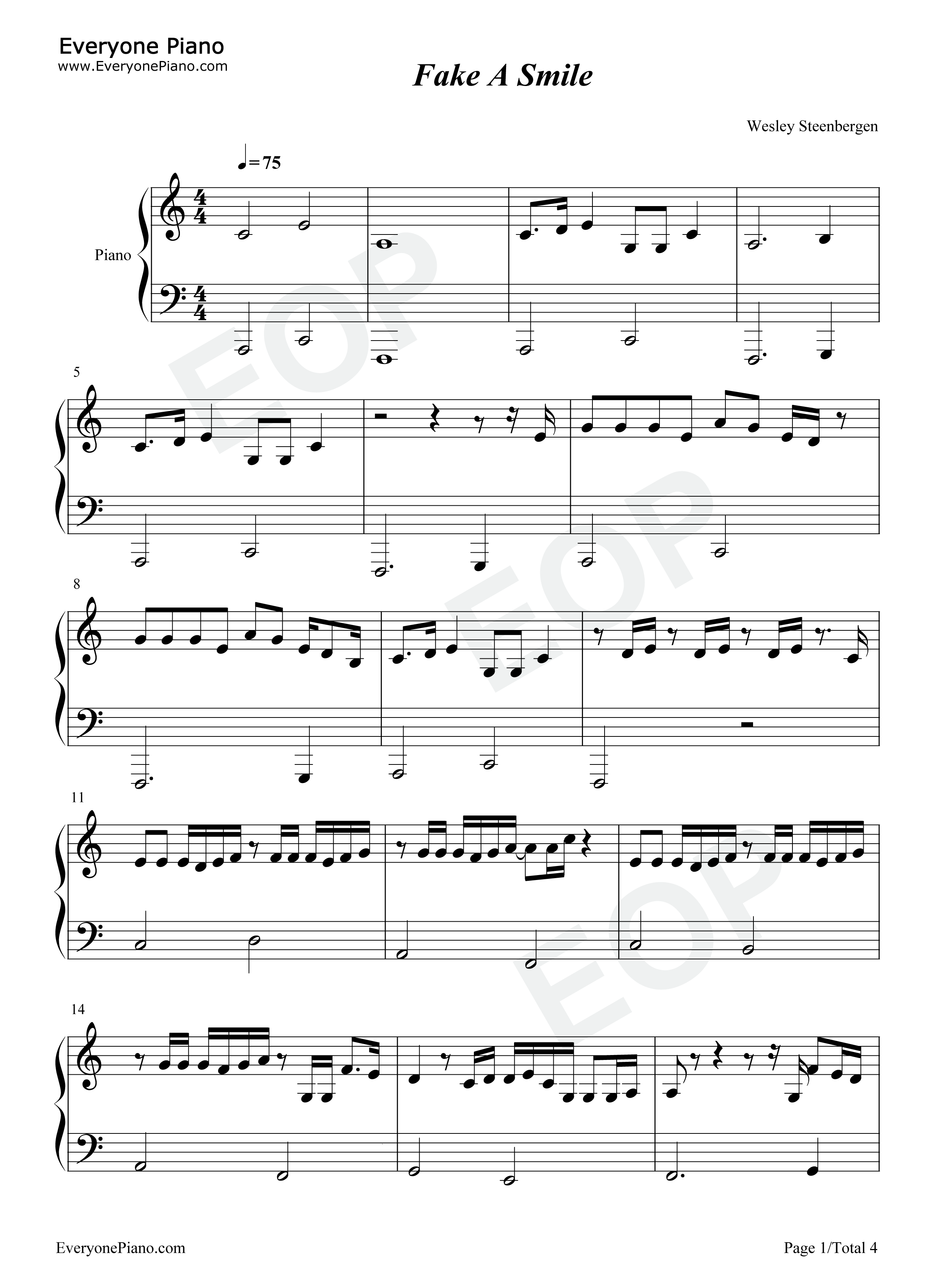 Fake_A_Smile钢琴谱_Alan_Walker_Salem_Ilese