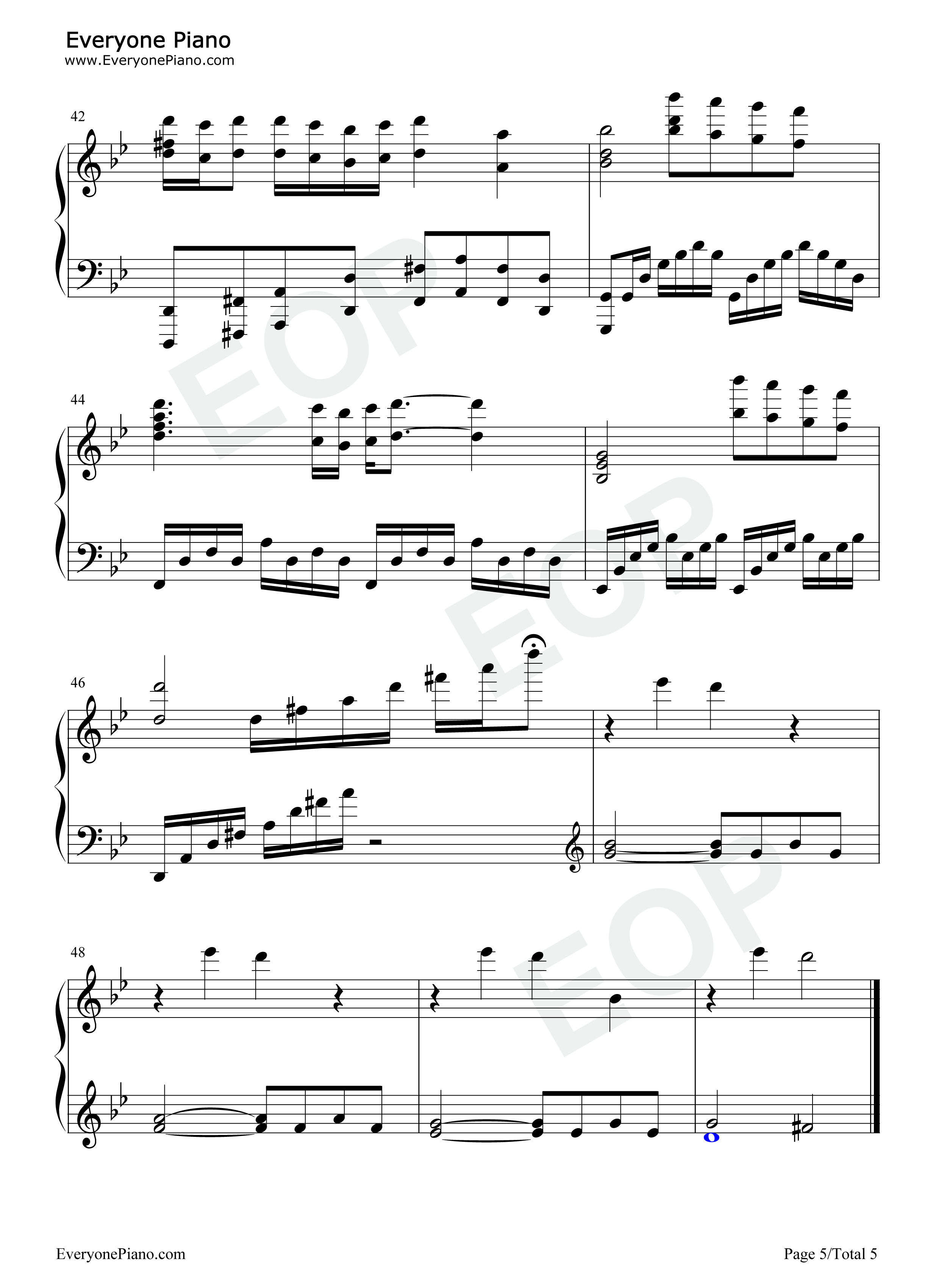 血腥爱情故事钢琴谱_张惠妹