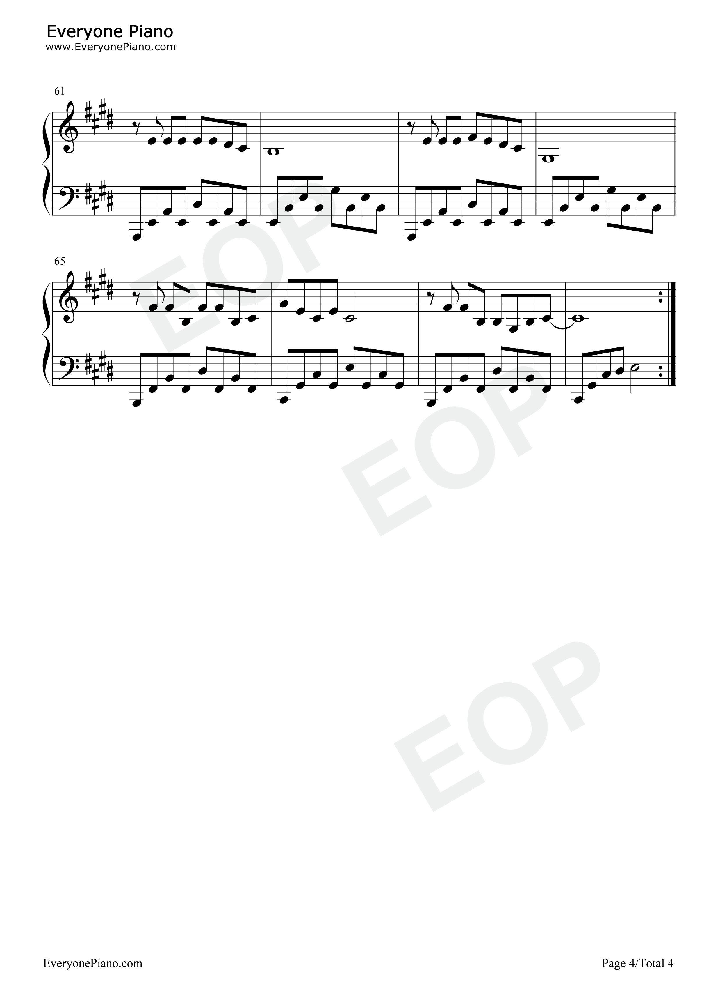 曾经的你钢琴谱_许巍