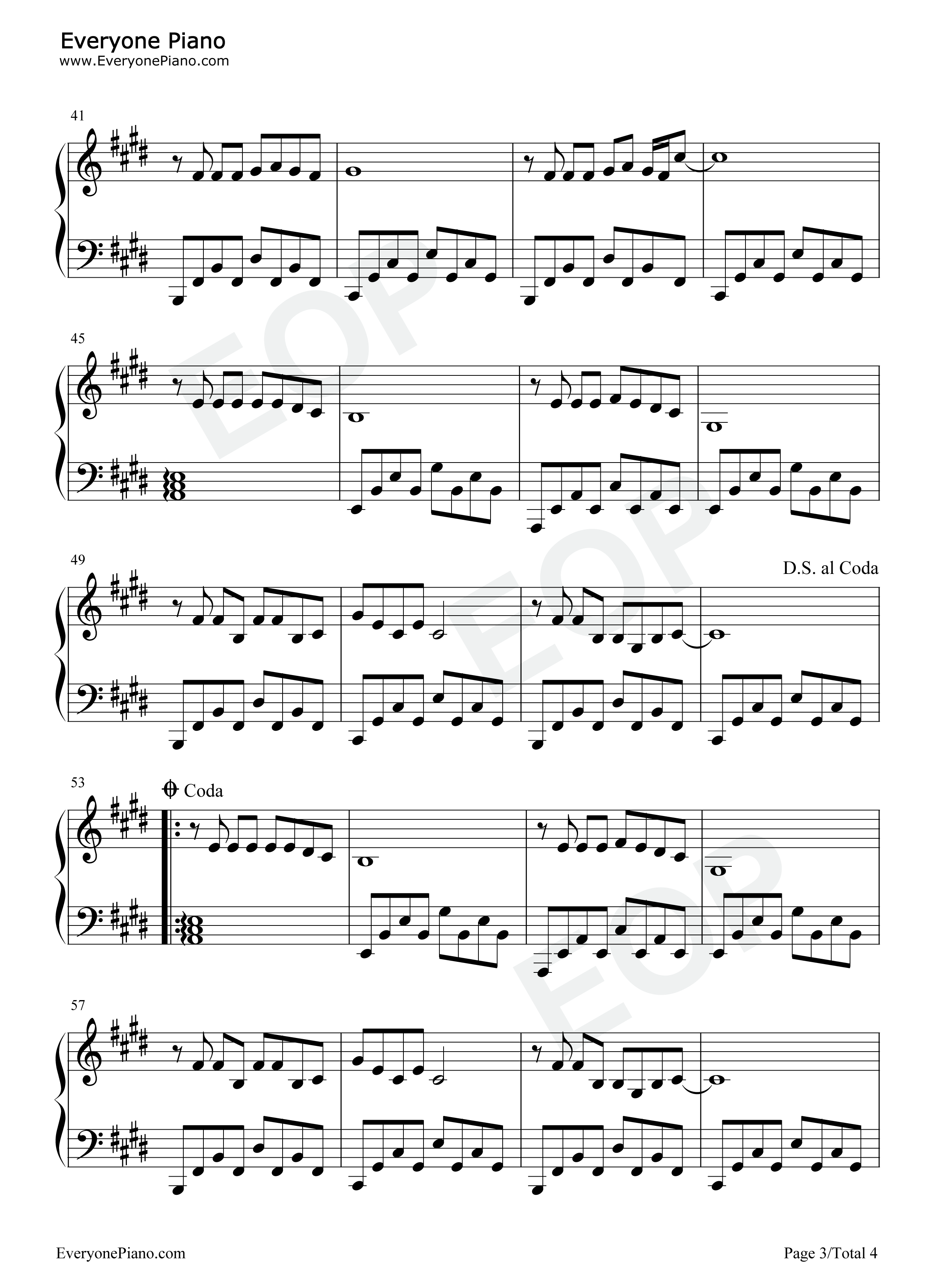 曾经的你钢琴谱_许巍