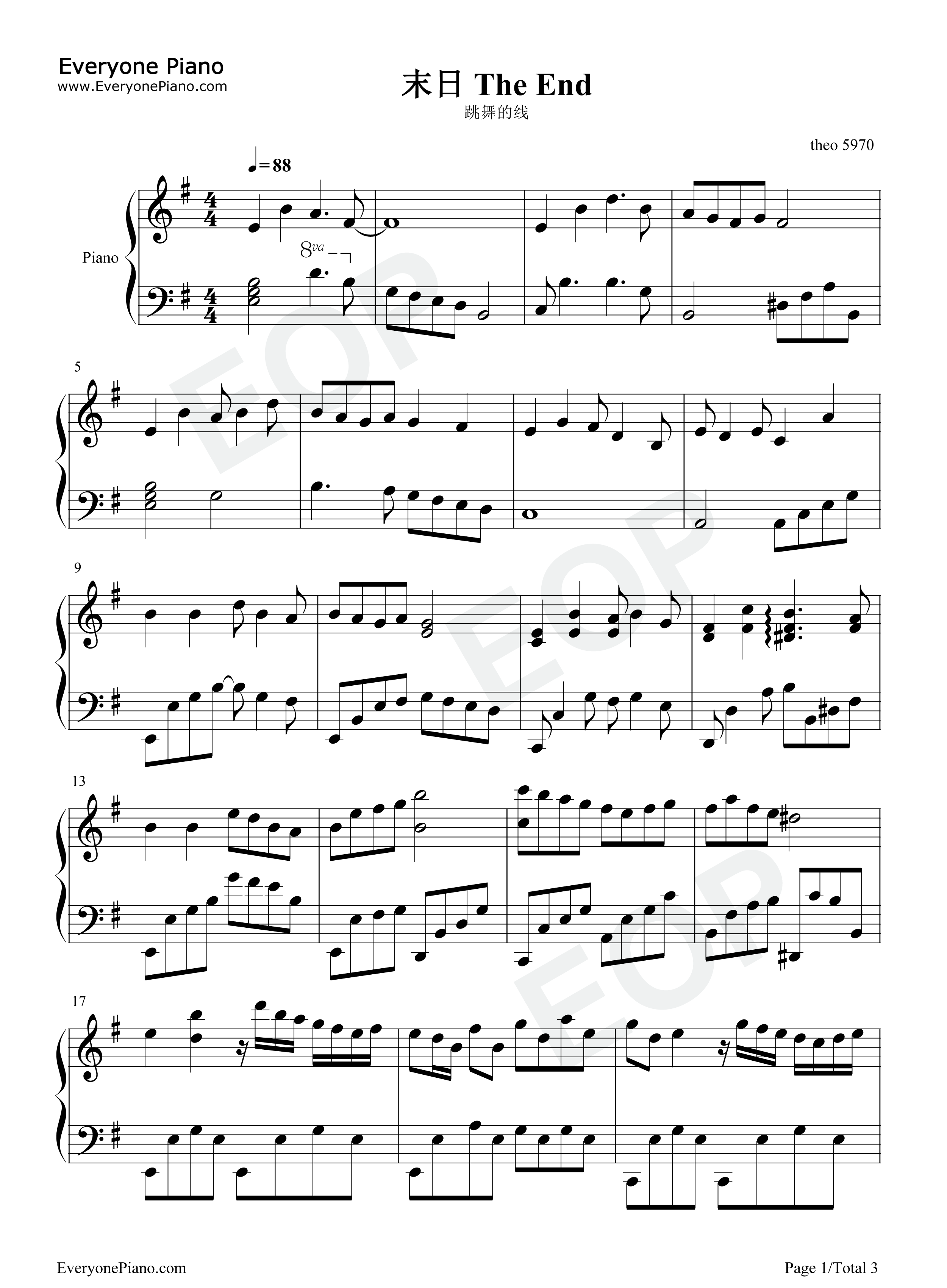 The_End钢琴谱_猎豹移动公司