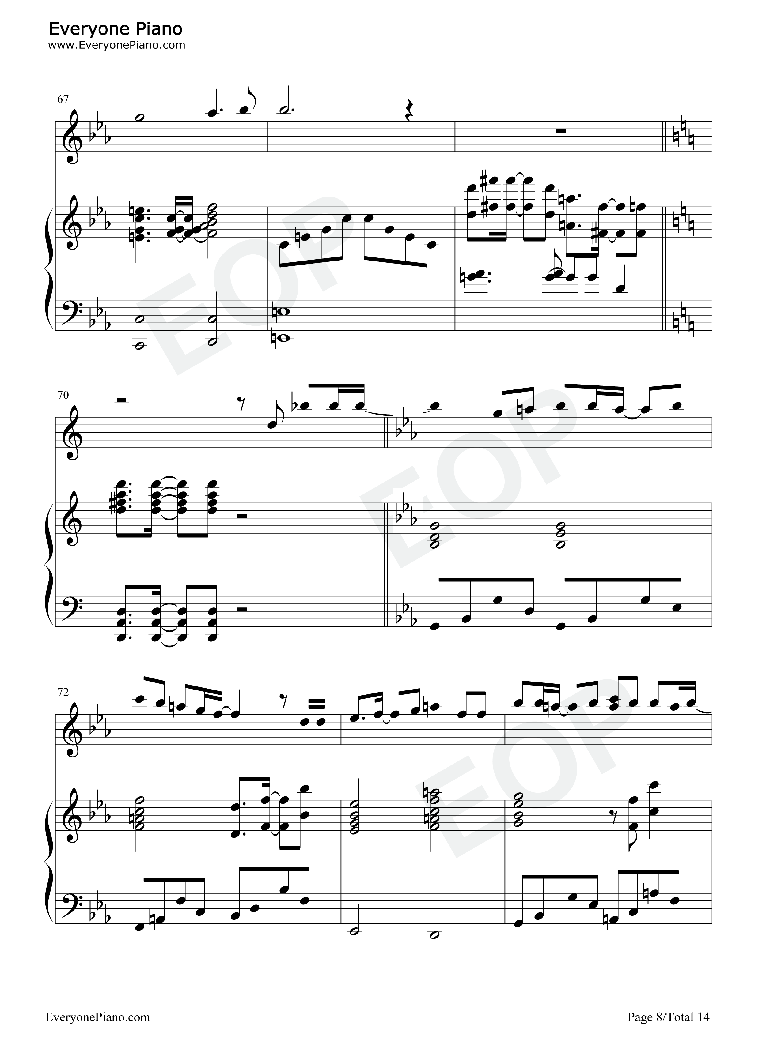 七つの海を渡る风のように钢琴谱_爱内里菜&三枝夕夏