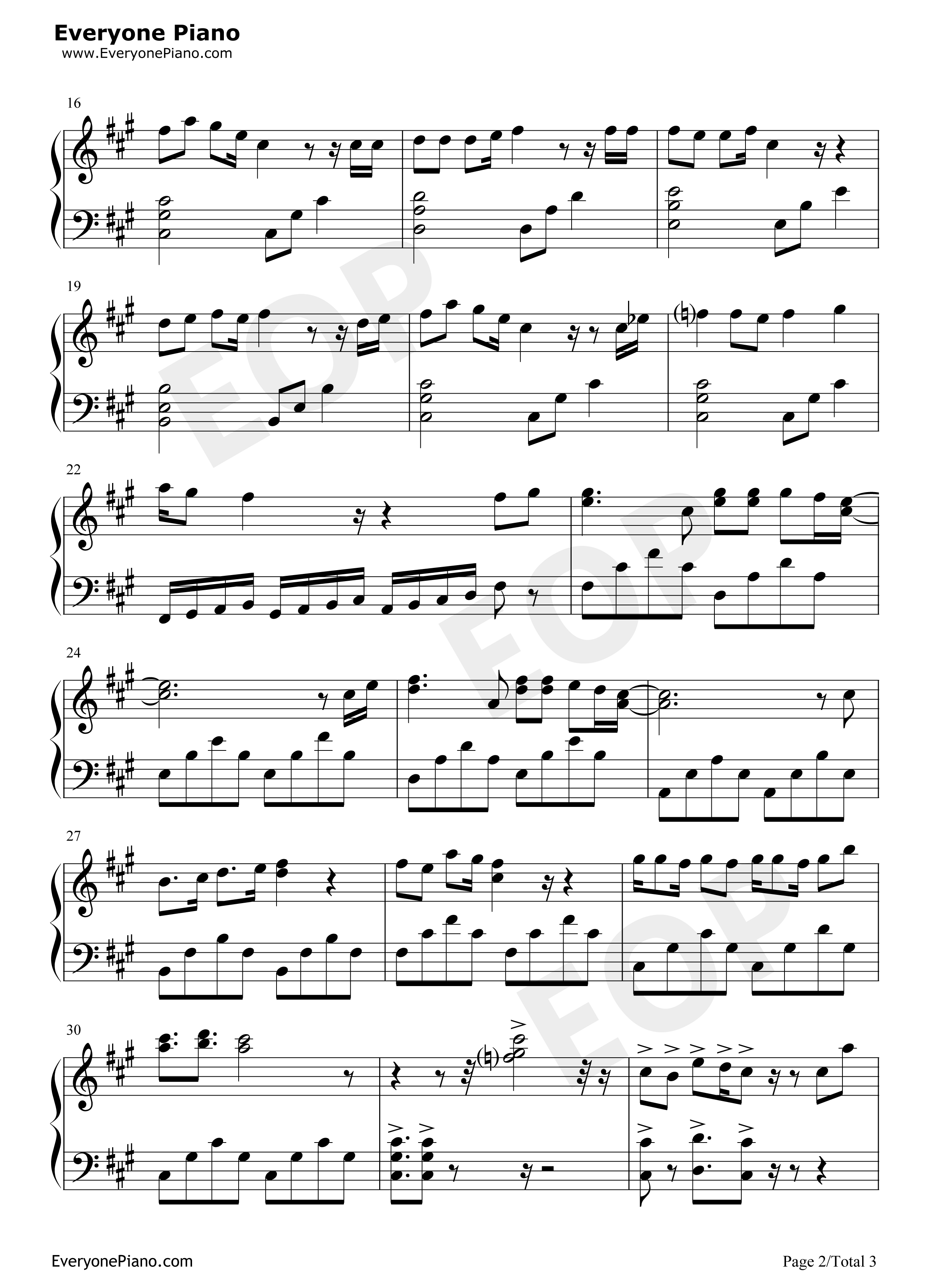 十六夜涙钢琴谱_吉冈亚衣加