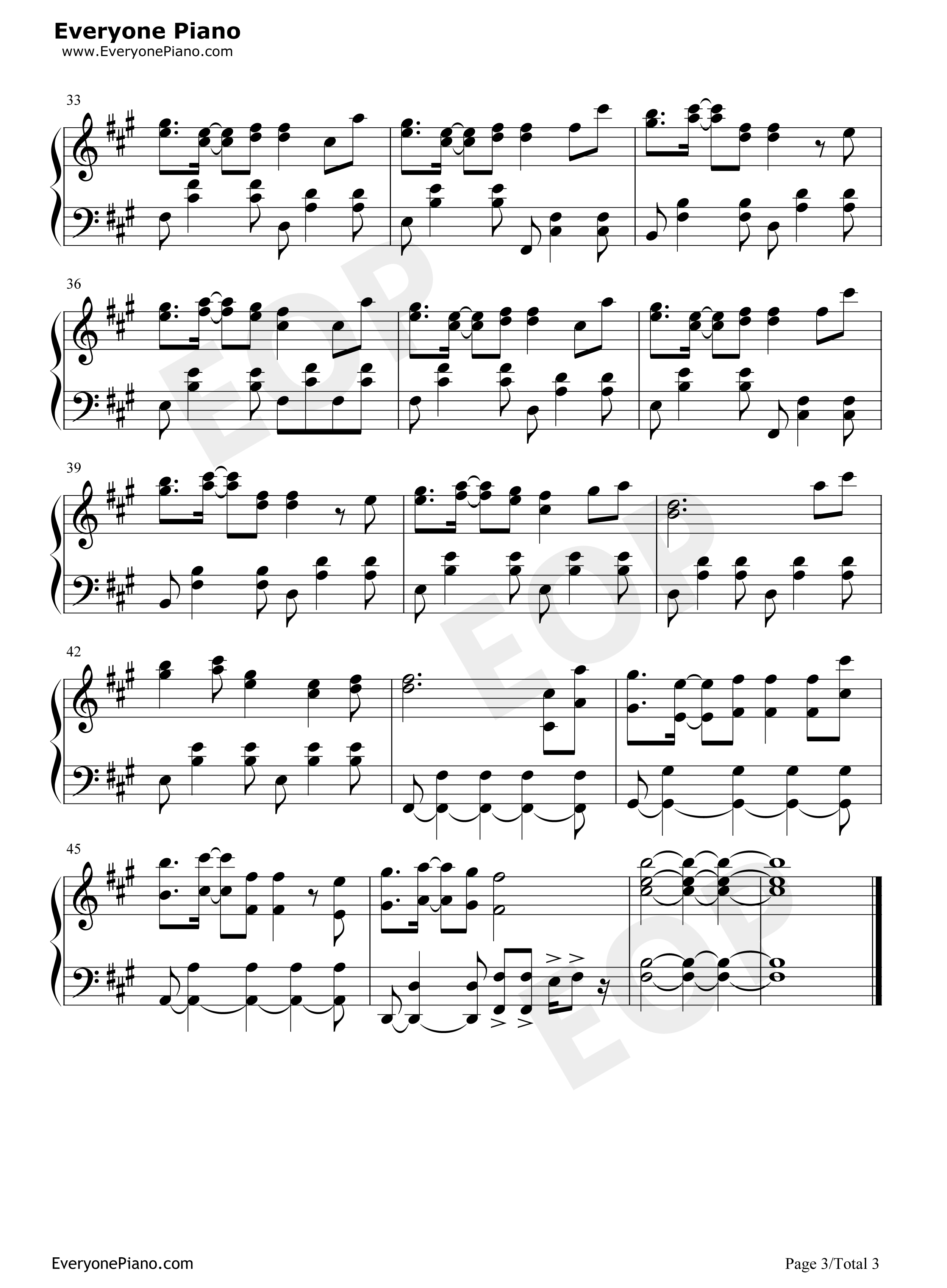 十六夜涙钢琴谱_吉冈亚衣加