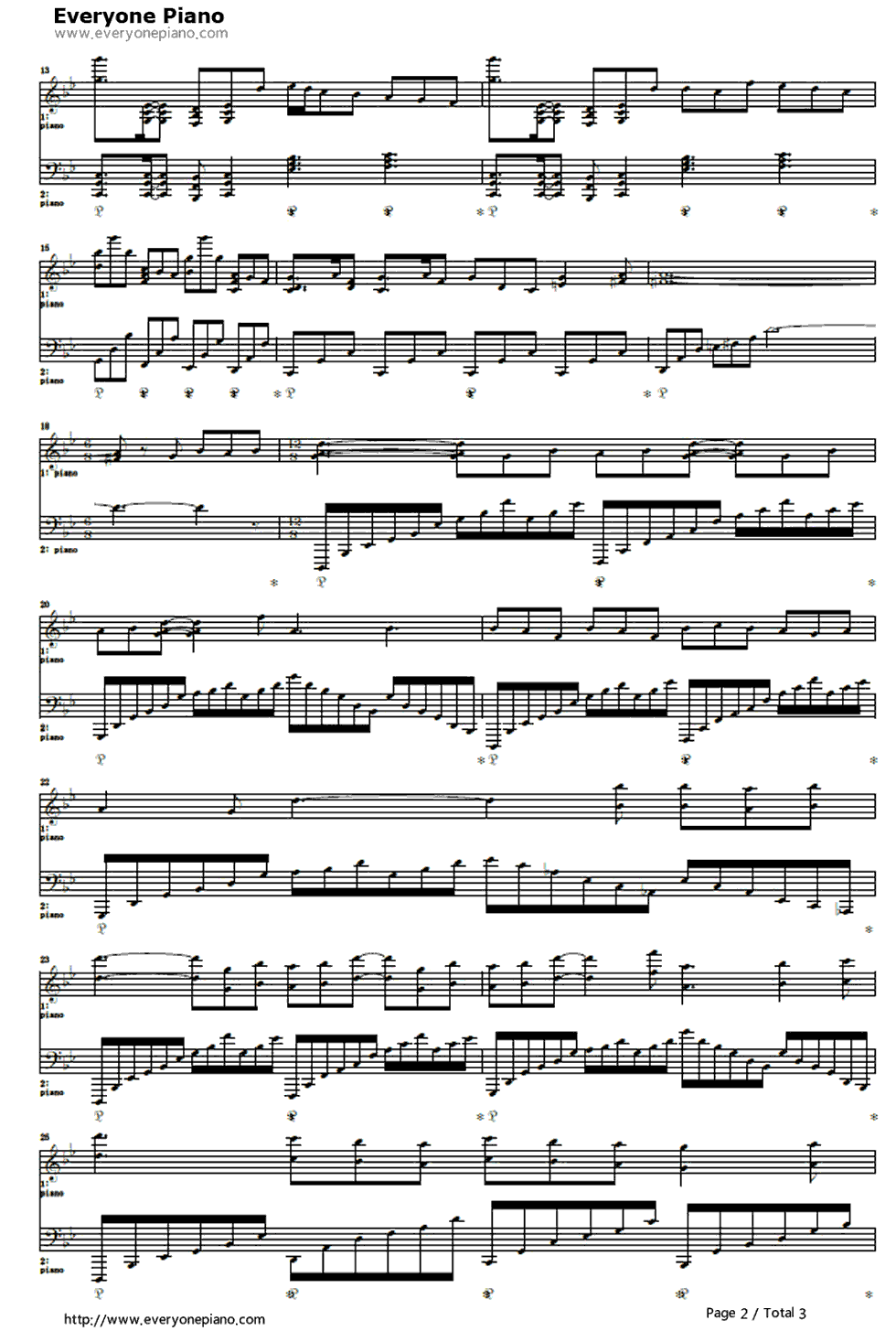 片翼の鸟钢琴谱_志方_あきこ