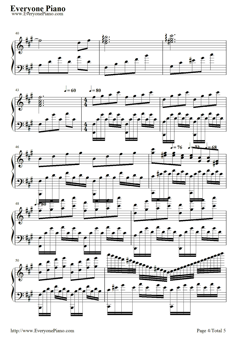 夜空钢琴谱_未知