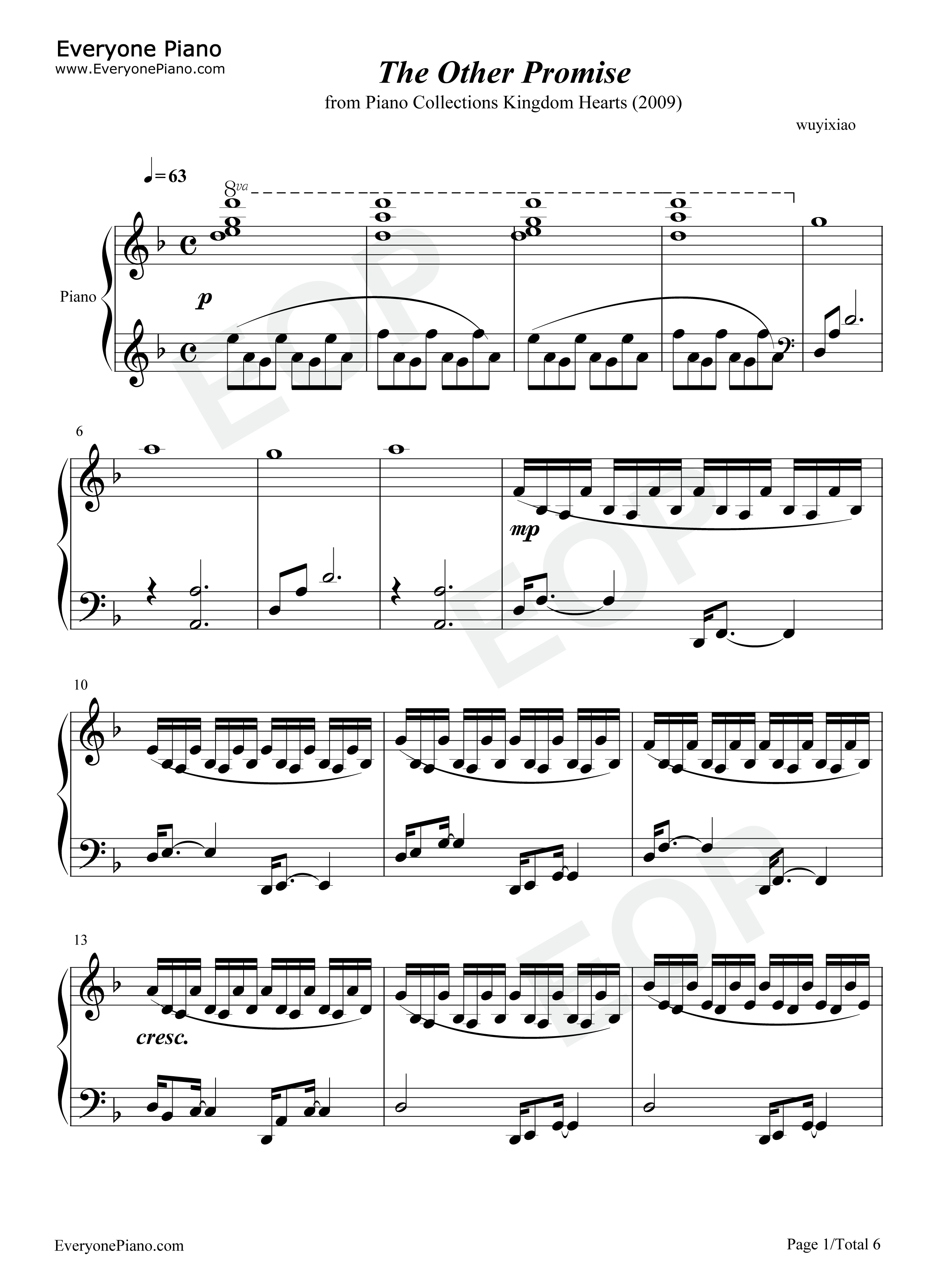 The_Other_Promise钢琴谱_王国之心