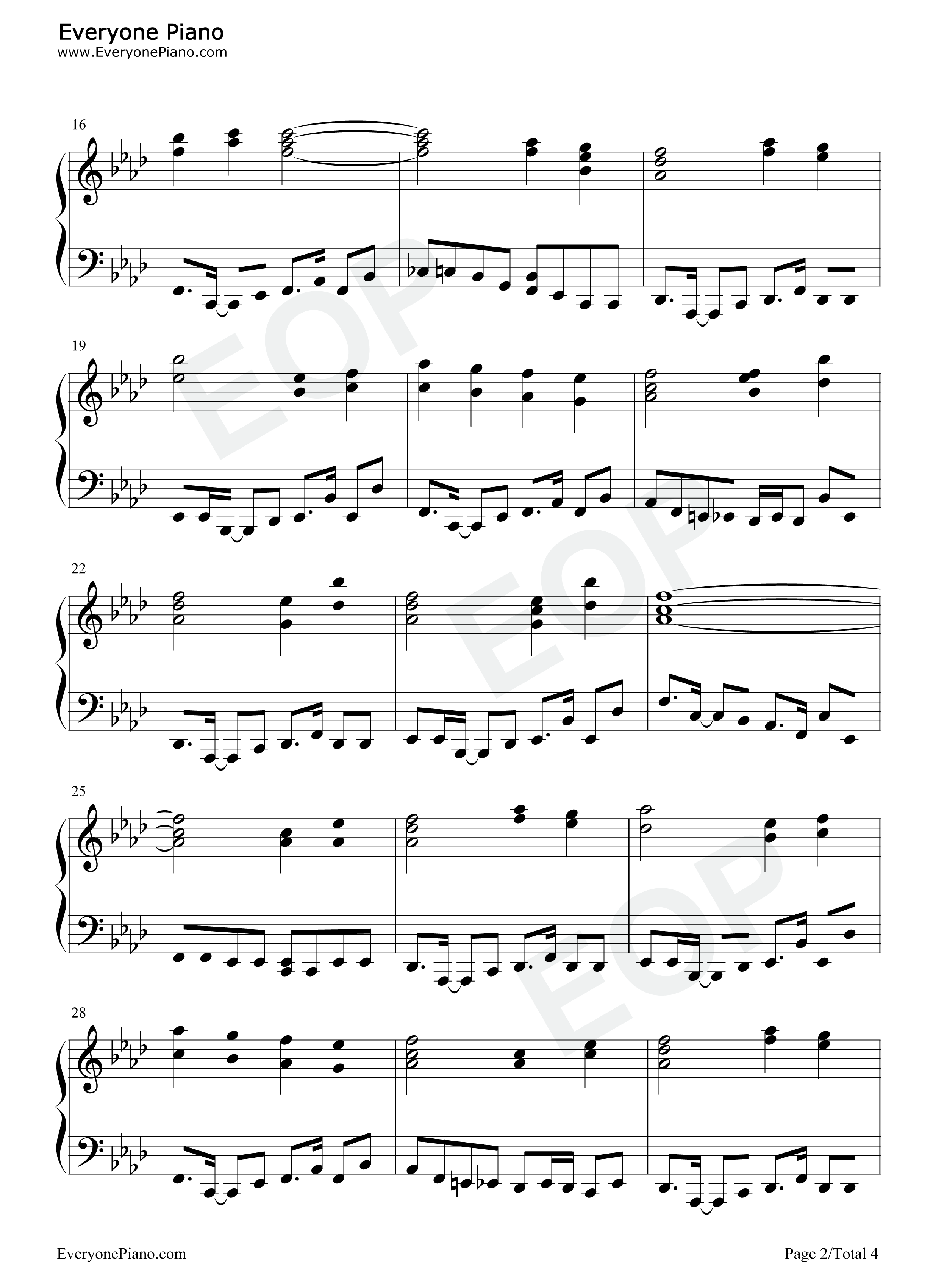 云外苍天钢琴谱_东方绯想天