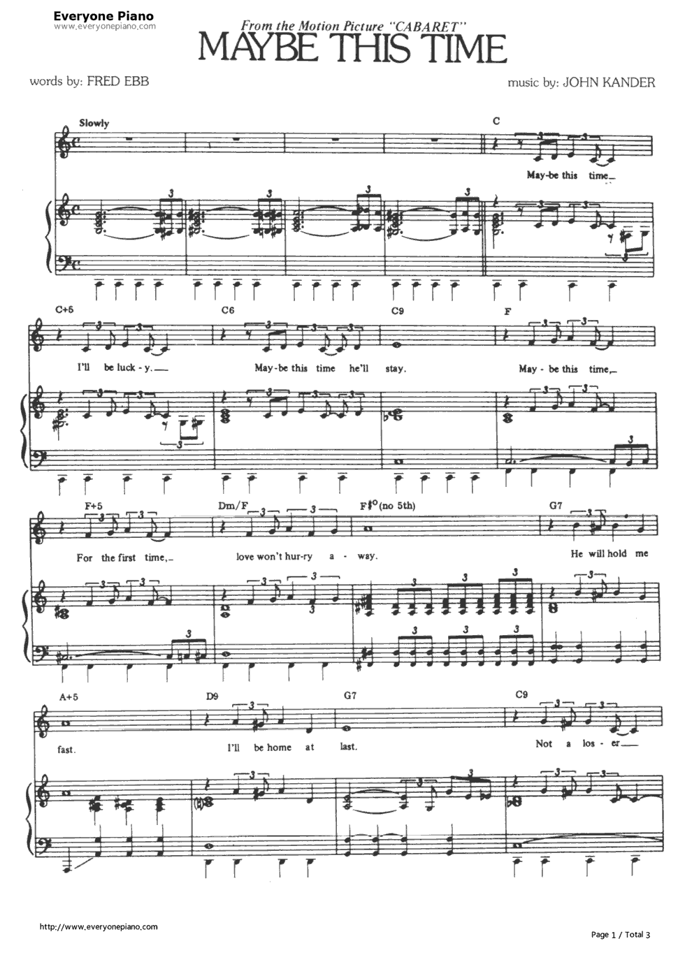 Maybe_This_Time钢琴谱_Liza_Minnelli