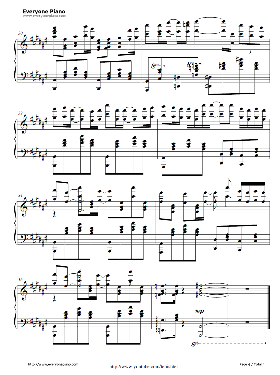 ココロノカラ钢琴谱_Team.ねこかん(猫)featuring.天乙准花