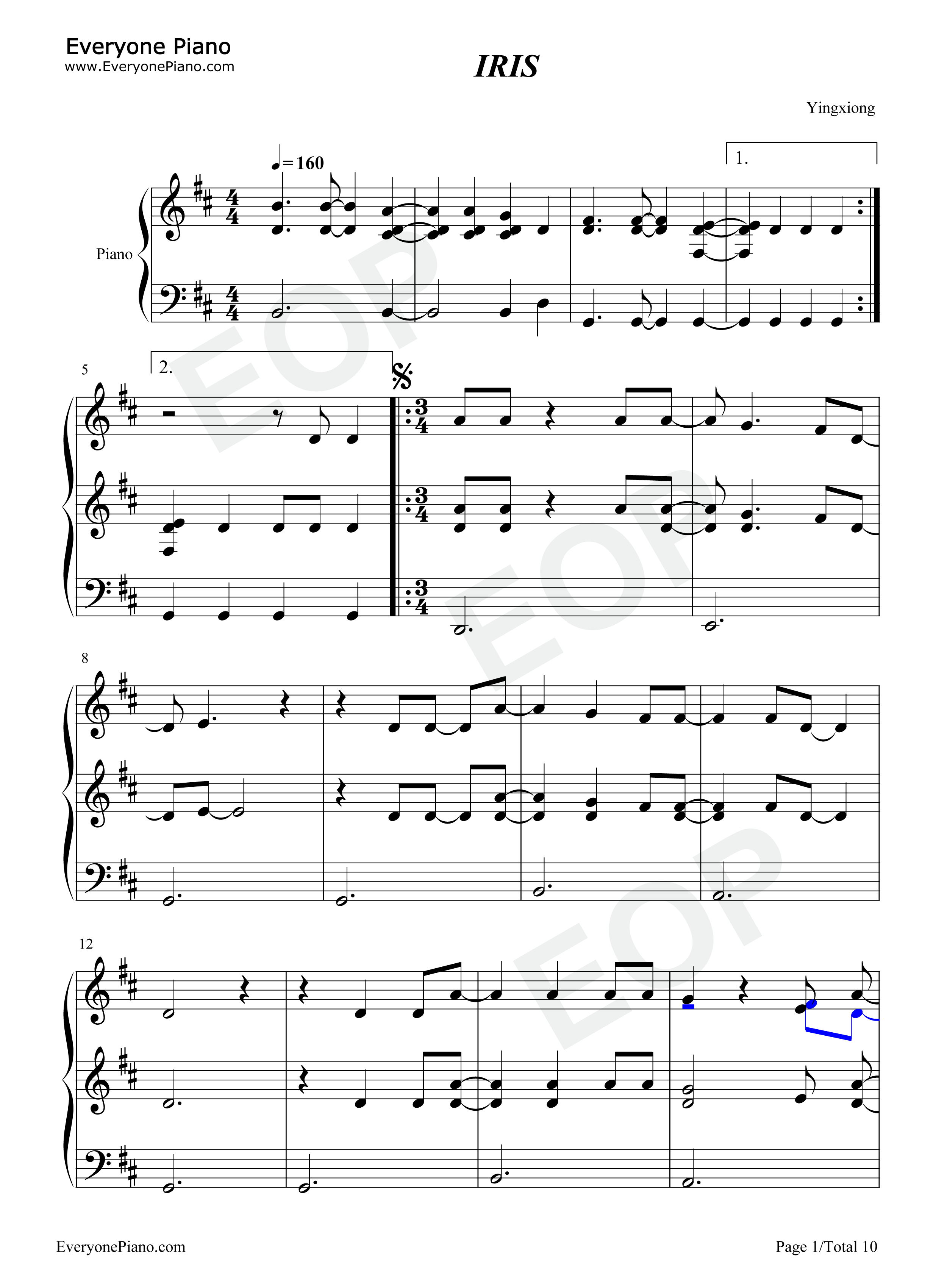 Iris钢琴谱_Goo_Goo_Dolls