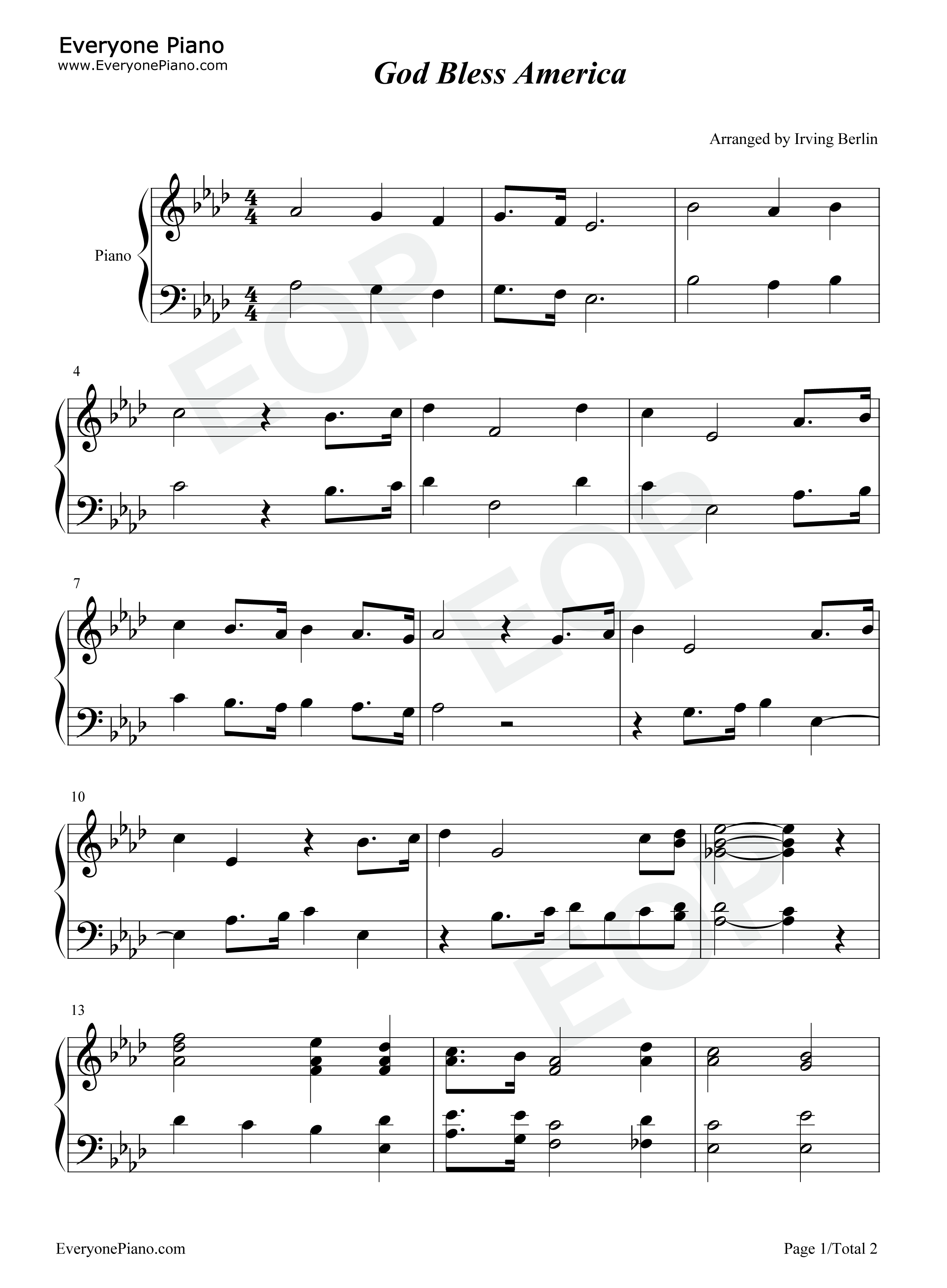 God_Bless_America钢琴谱_LeAnn_Rimes