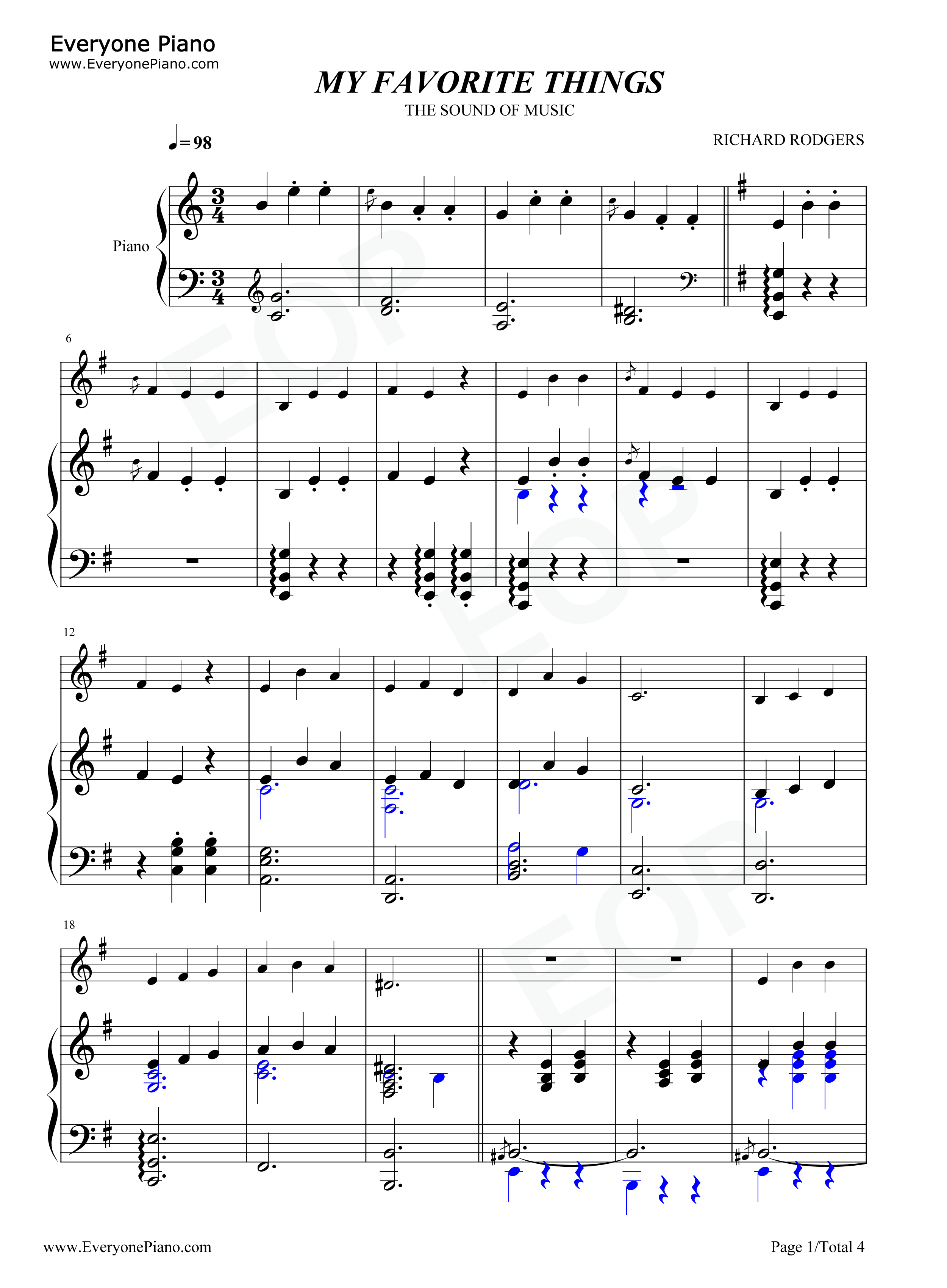 My_Favorite_Things钢琴谱_Rodgers_and_Hammerstein