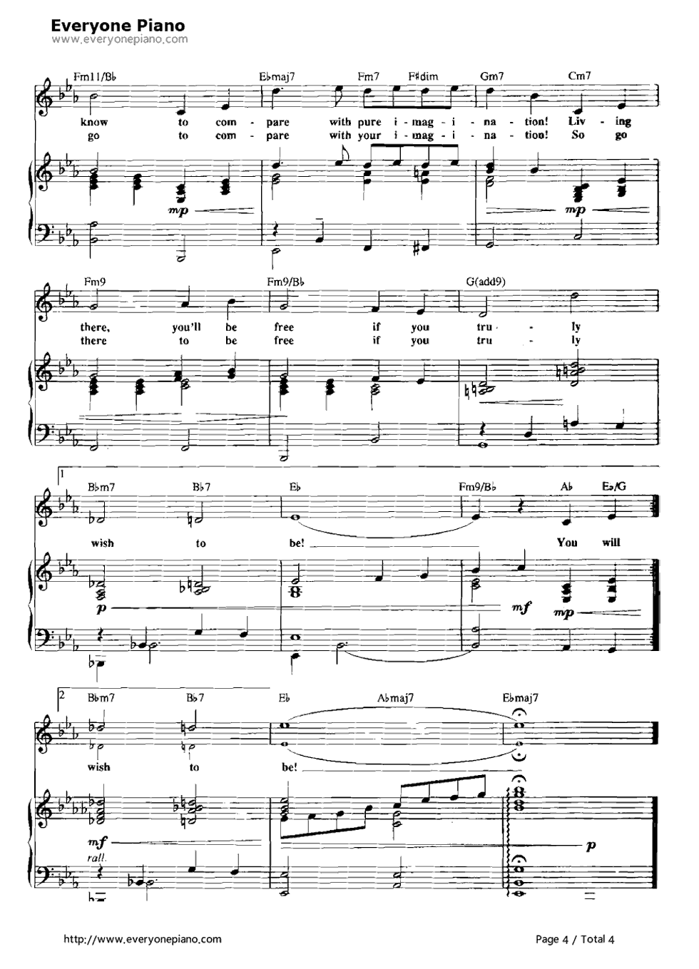 Pure_Imagination钢琴谱_Leslie_Bricusse　Anthony_Newley