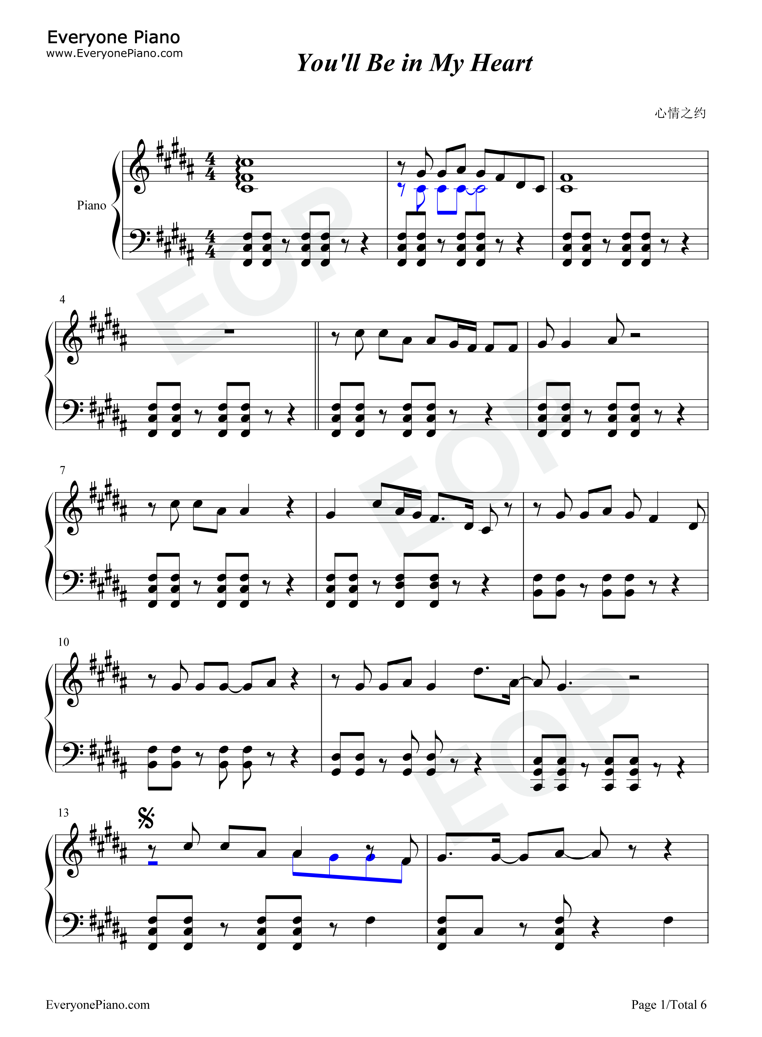 You'll_Be_in_My_Heart钢琴谱_Phil_Collins