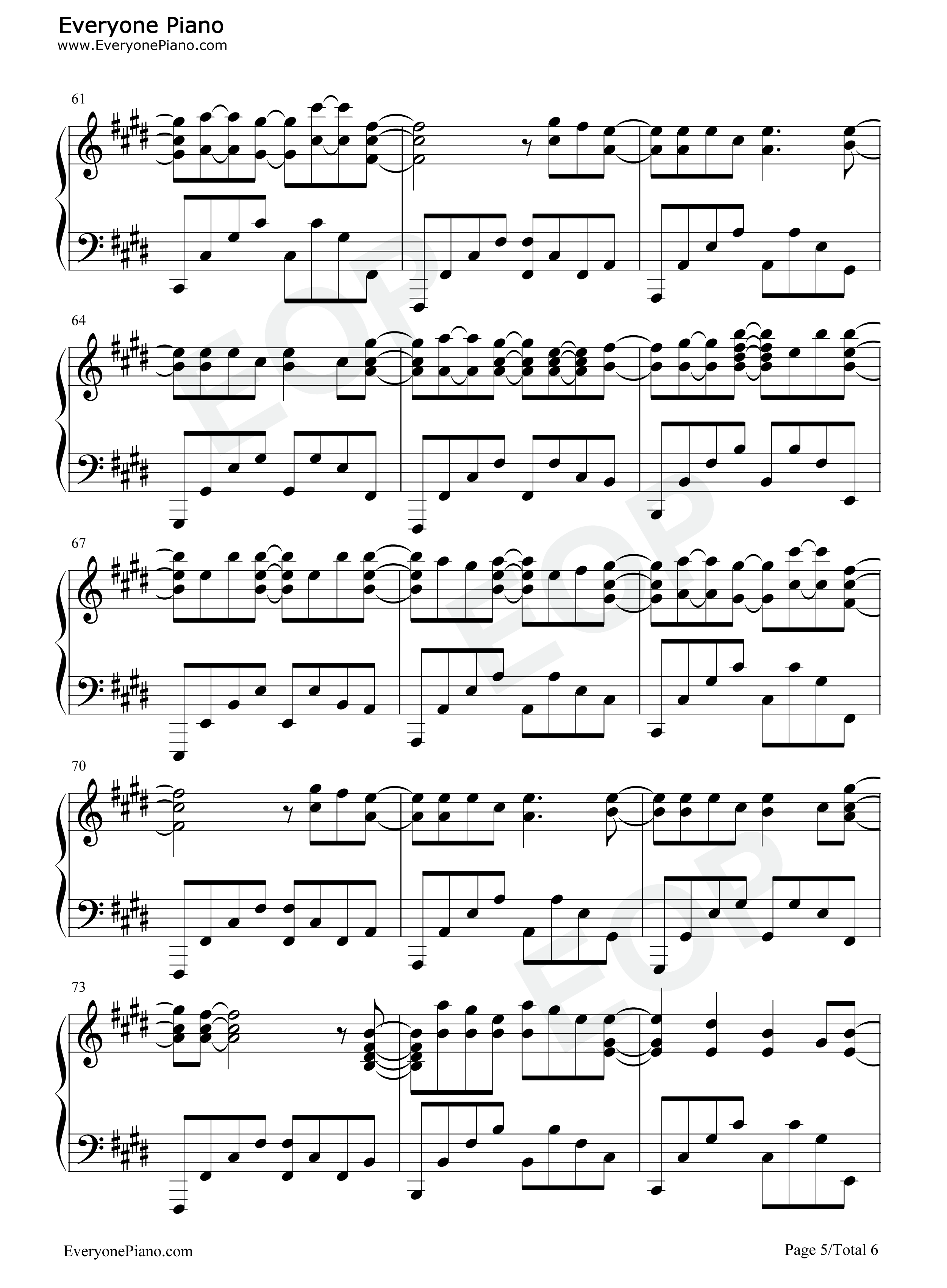 ふでペン〜ボールペン〜钢琴谱_放课后ティータイム_放学后TEA_TIME