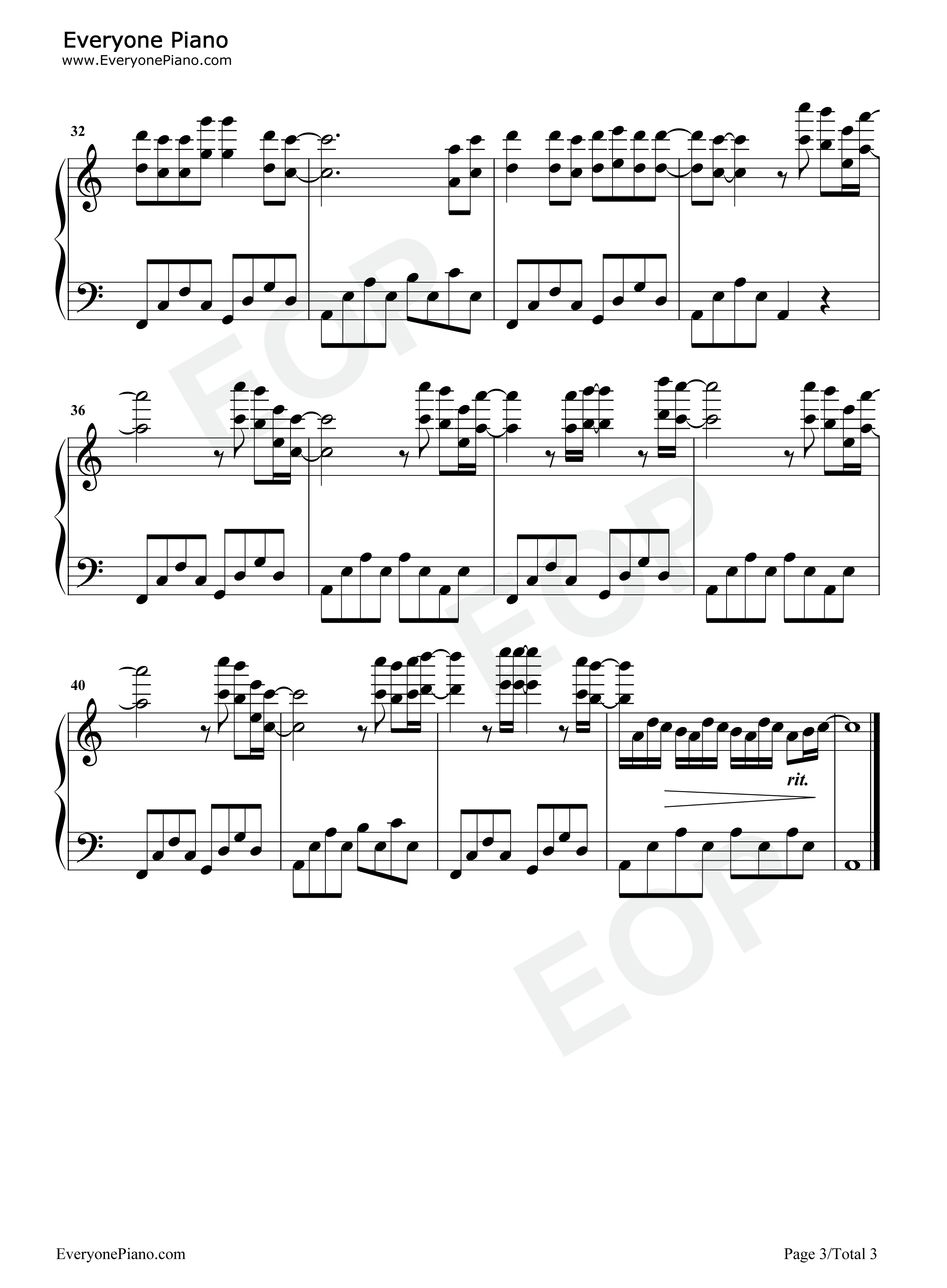 eye钢琴谱_泽野弘之