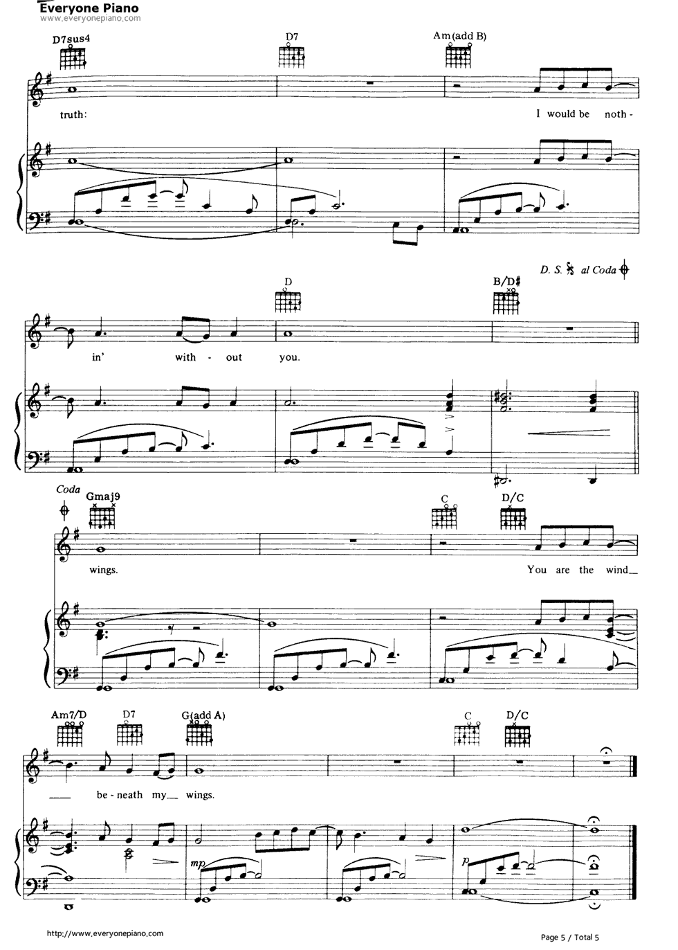 Wind_Beneath_My_Wings钢琴谱_Bette_Midler　贝特·米德勒