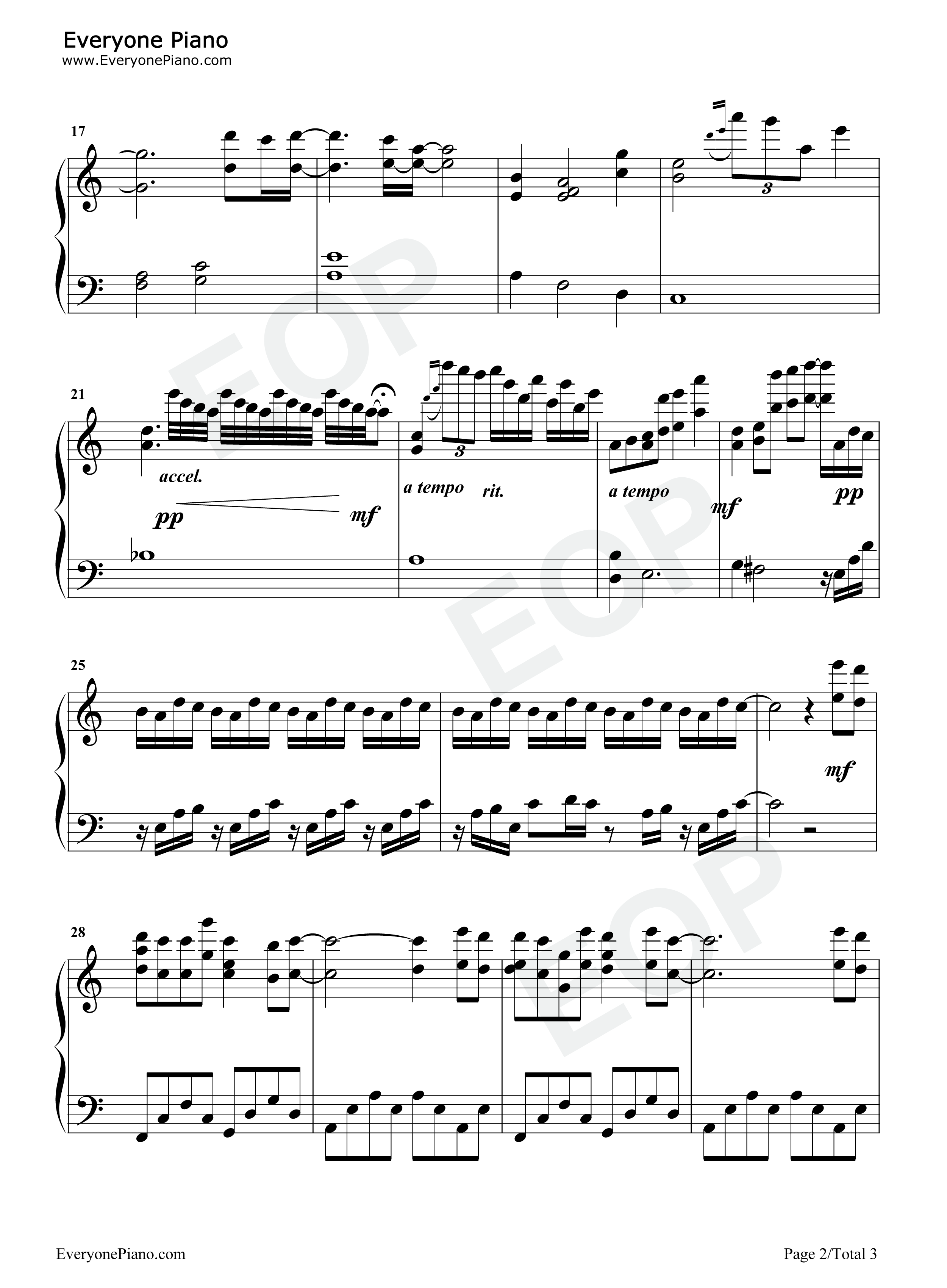 eye钢琴谱_泽野弘之