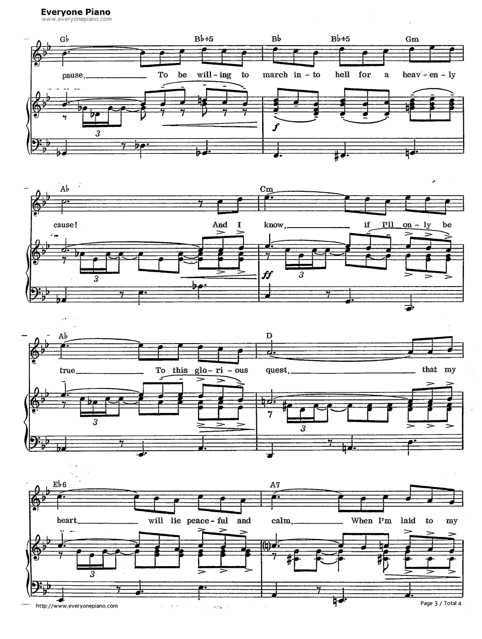 The_Impossible_Dream钢琴谱_Mitch_Leigh