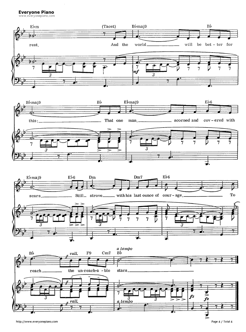 The_Impossible_Dream钢琴谱_Mitch_Leigh