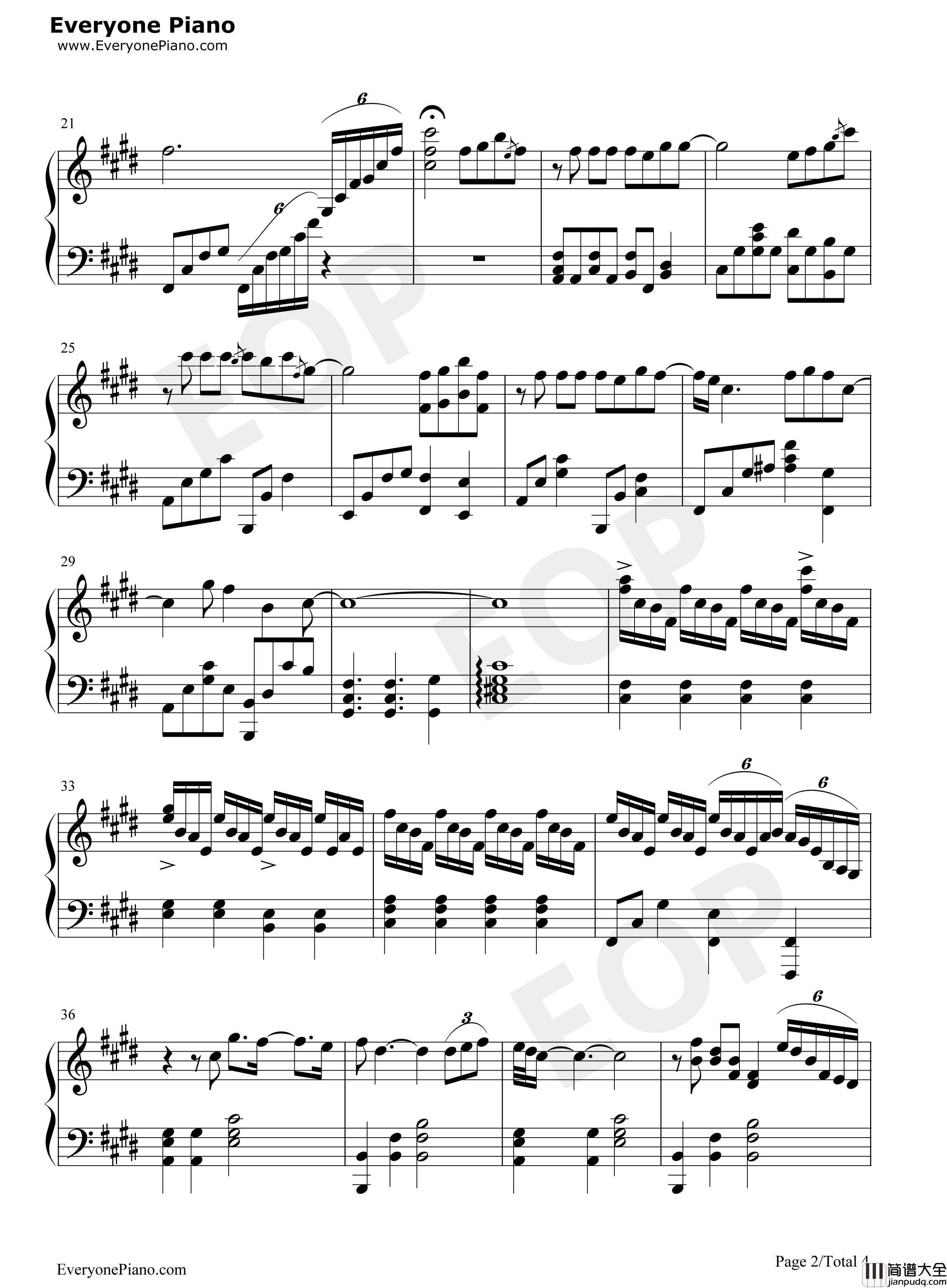 少年情钢琴谱_陈依婷