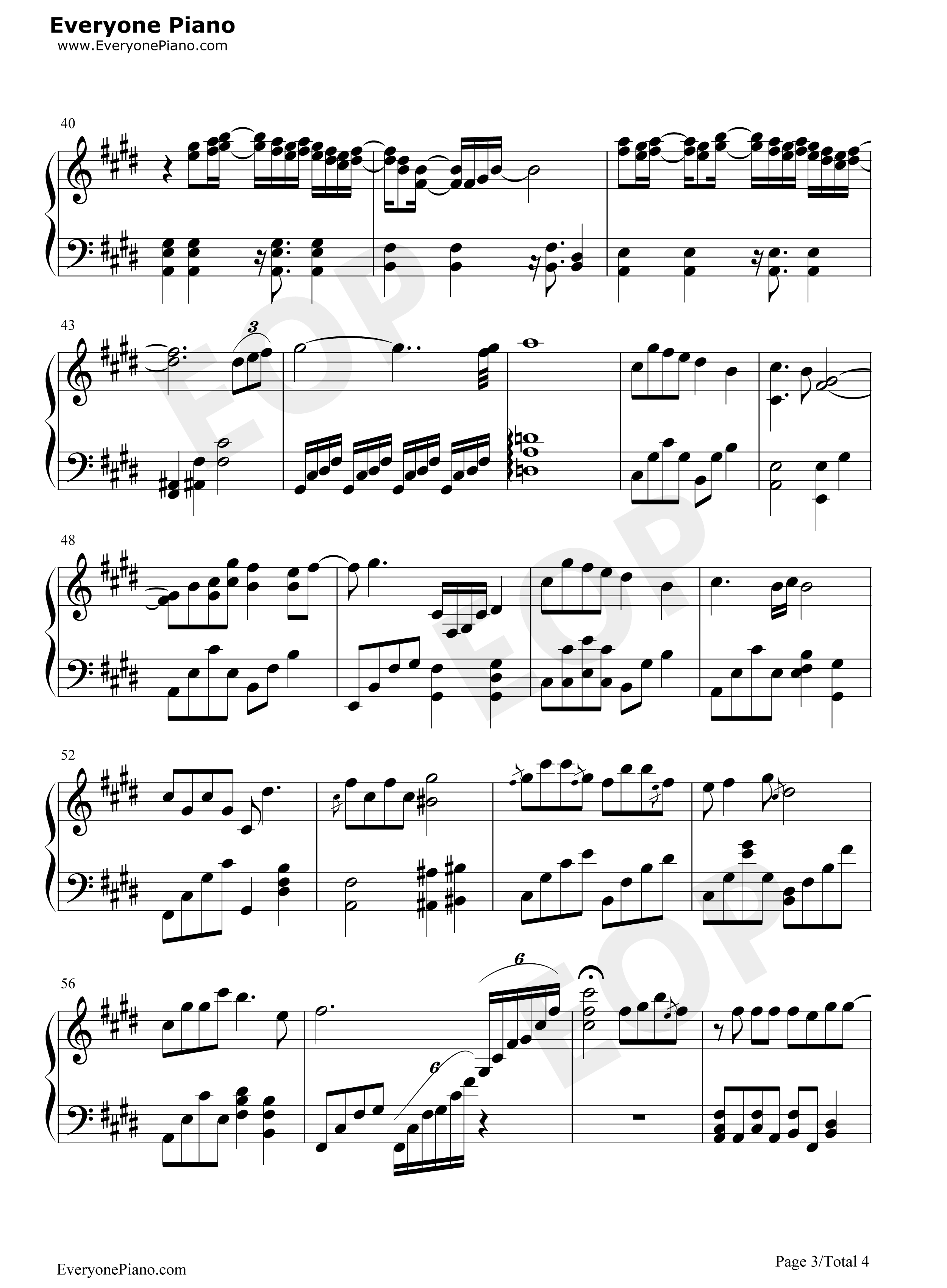 少年情钢琴谱_陈依婷