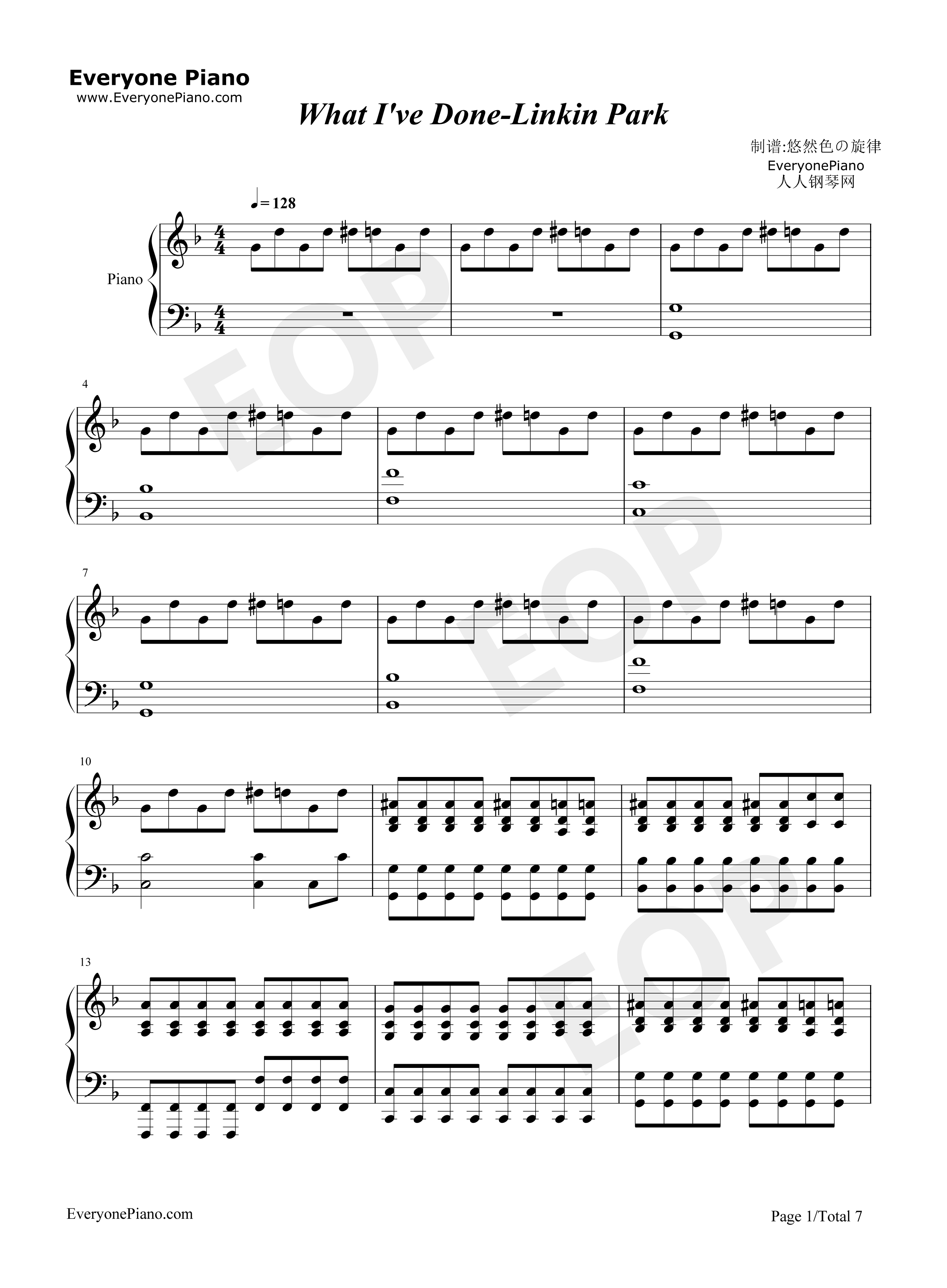 What_I've_Done钢琴谱_Linkin_Park