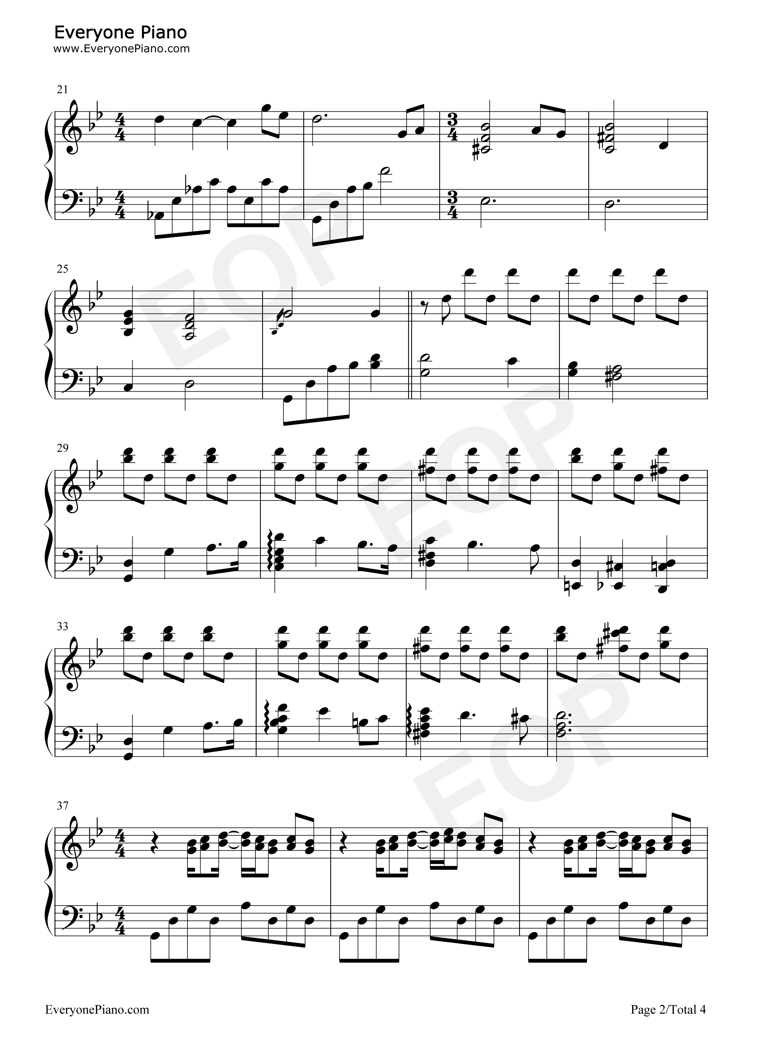 HANA钢琴谱_久石让