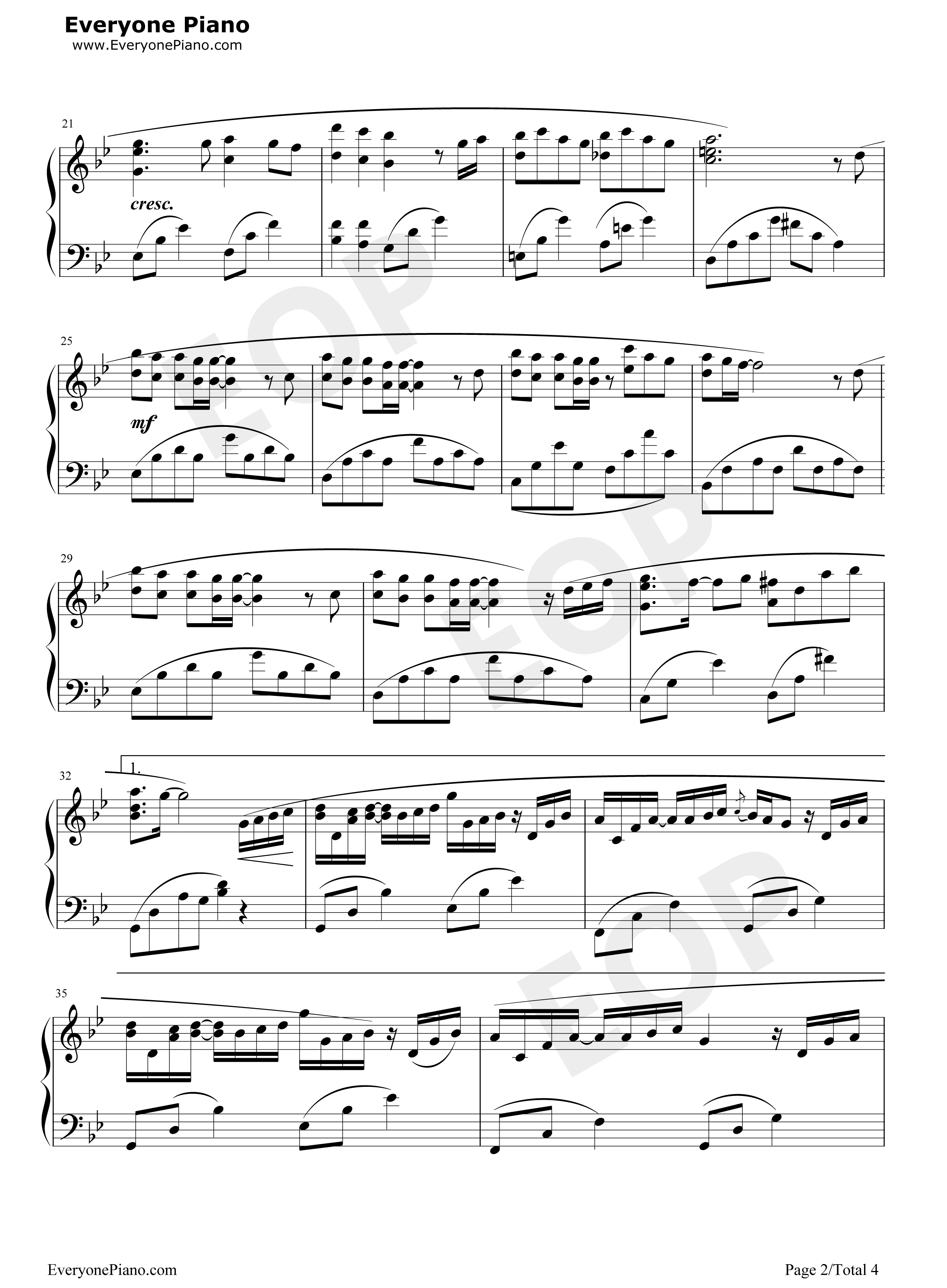 自分への手紙钢琴谱_西村由纪江__陈奕迅