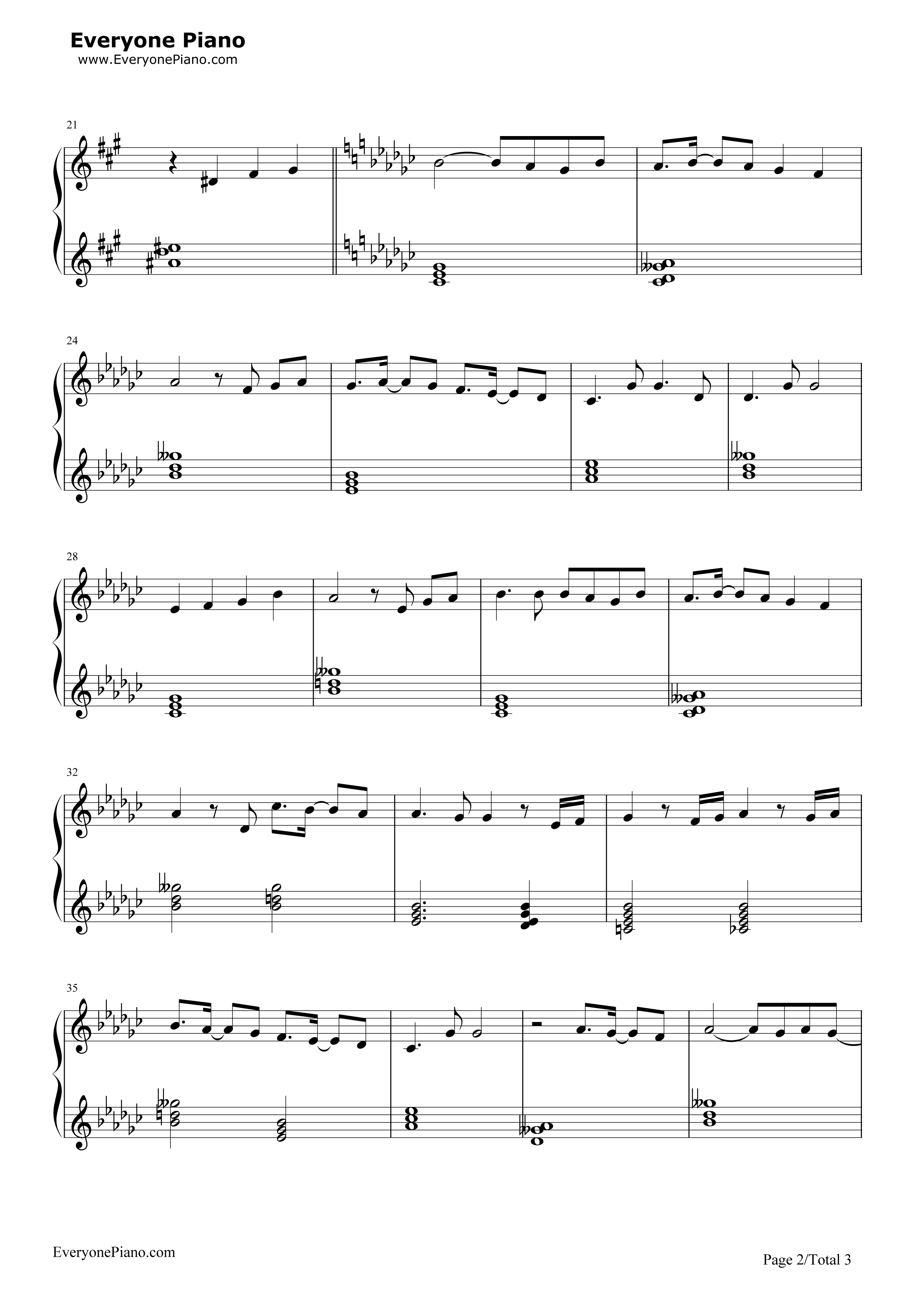 叹きの天使钢琴谱_名冢佳织