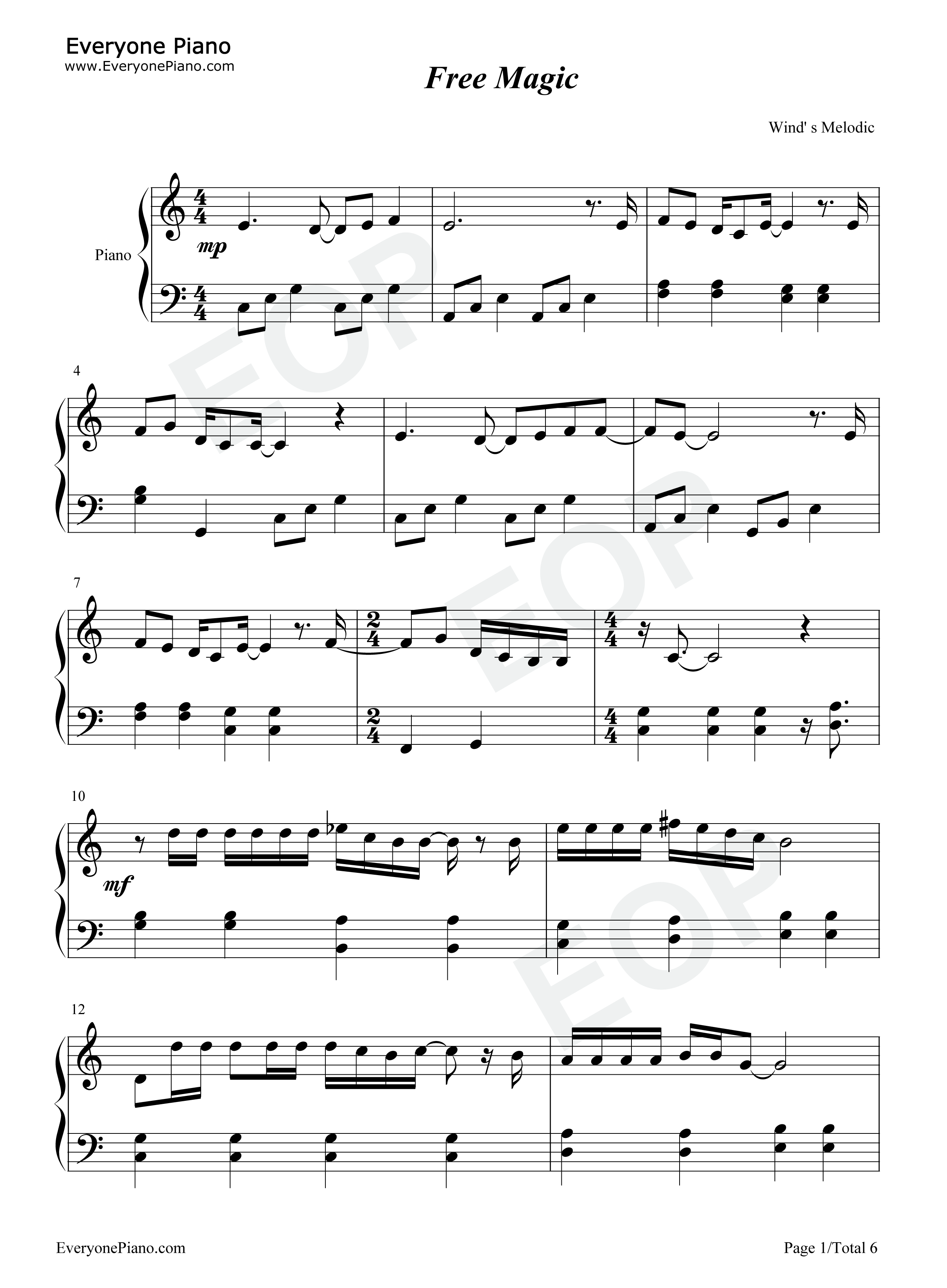 Free_Magic钢琴谱_WAG