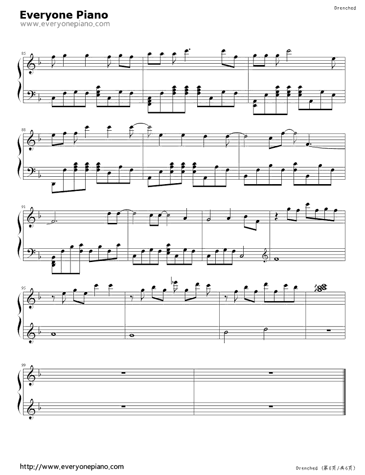 Drenched__春娇与志明_插曲钢琴谱_曲婉婷