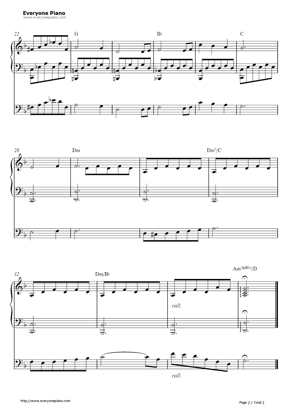 青い果実钢琴谱_大久保薫