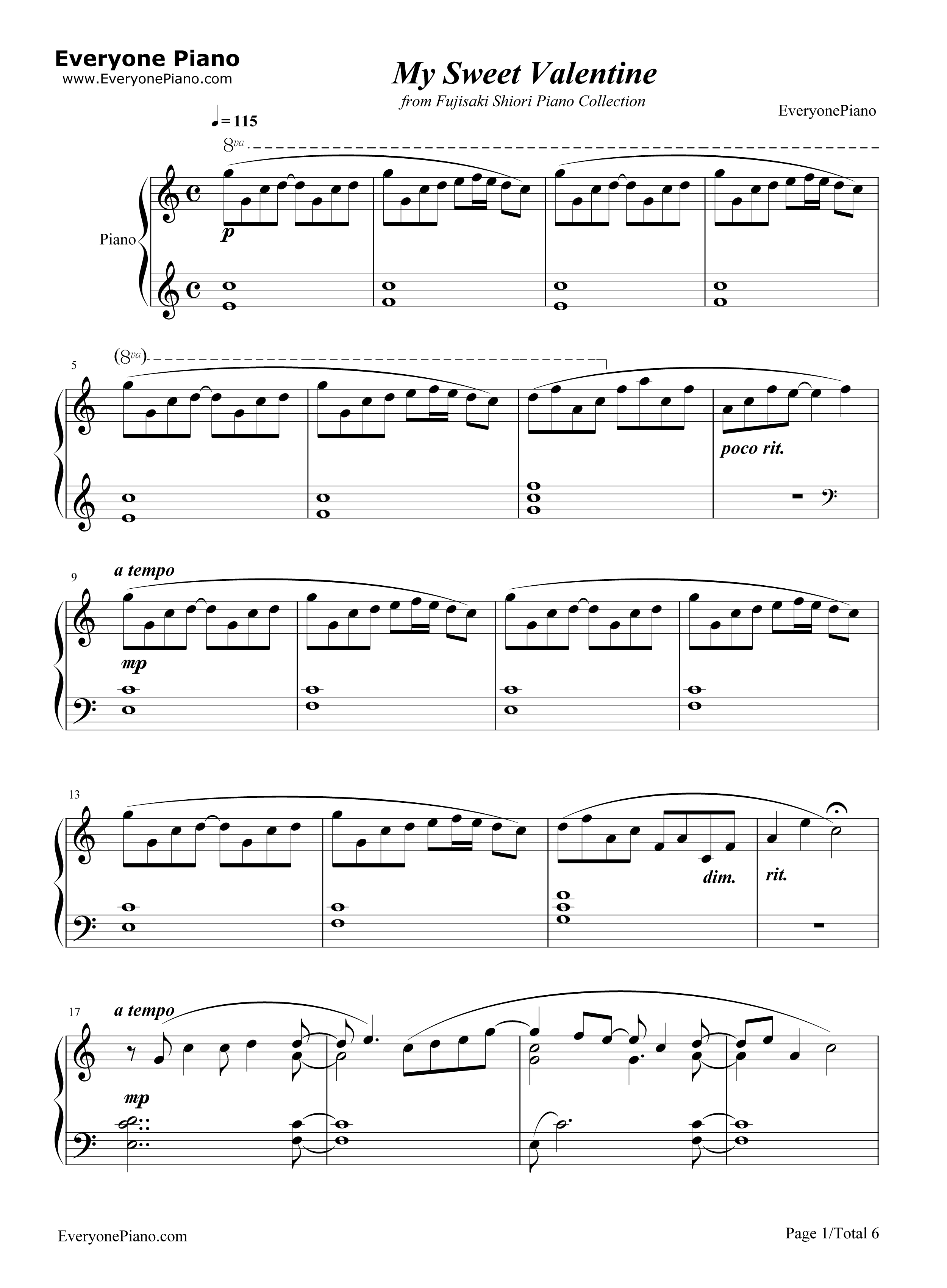 My_Sweet_Valentine钢琴谱_藤崎诗织