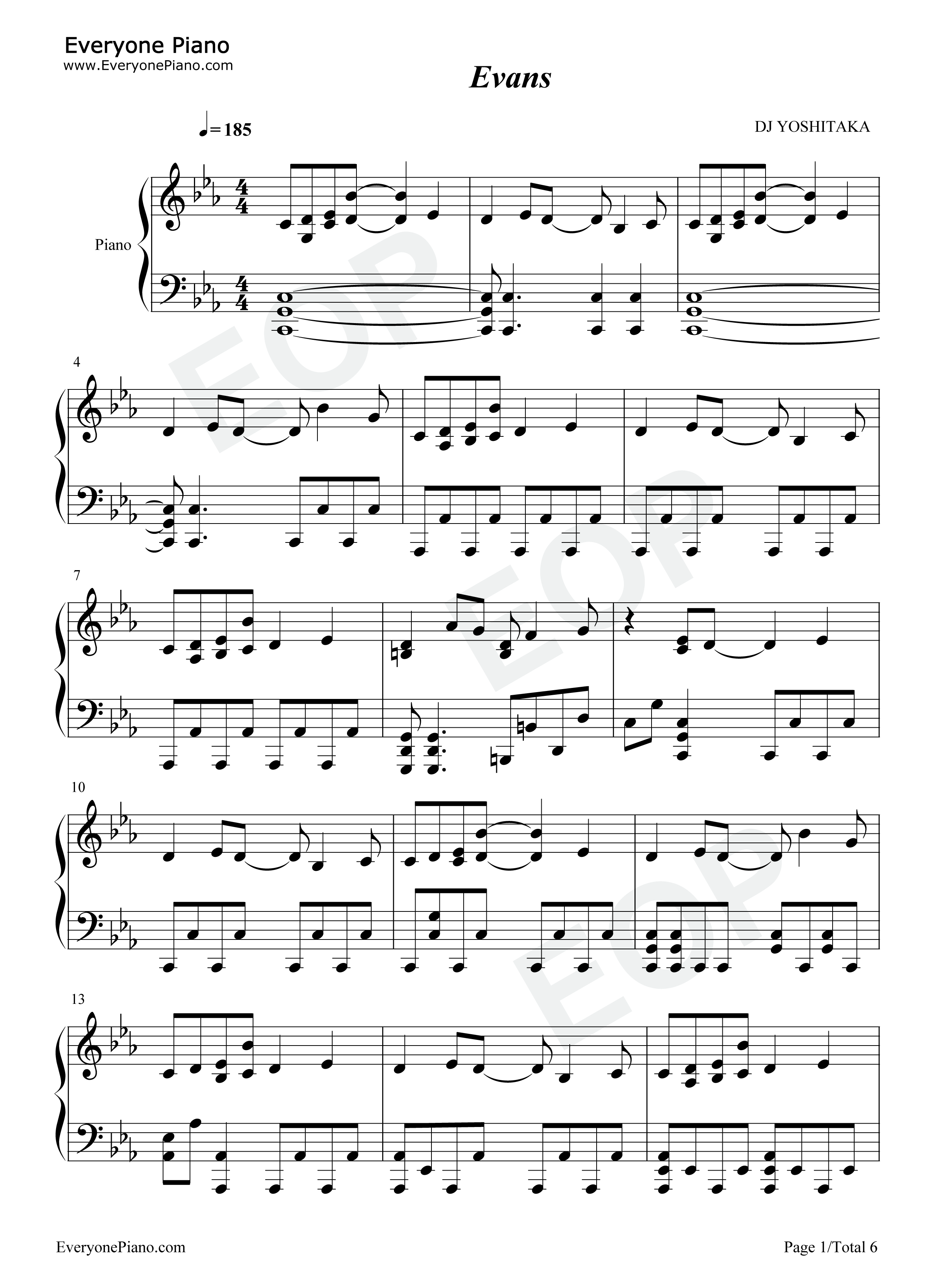 Evans钢琴谱_西村宜隆（DJ_YOSHITAKA）