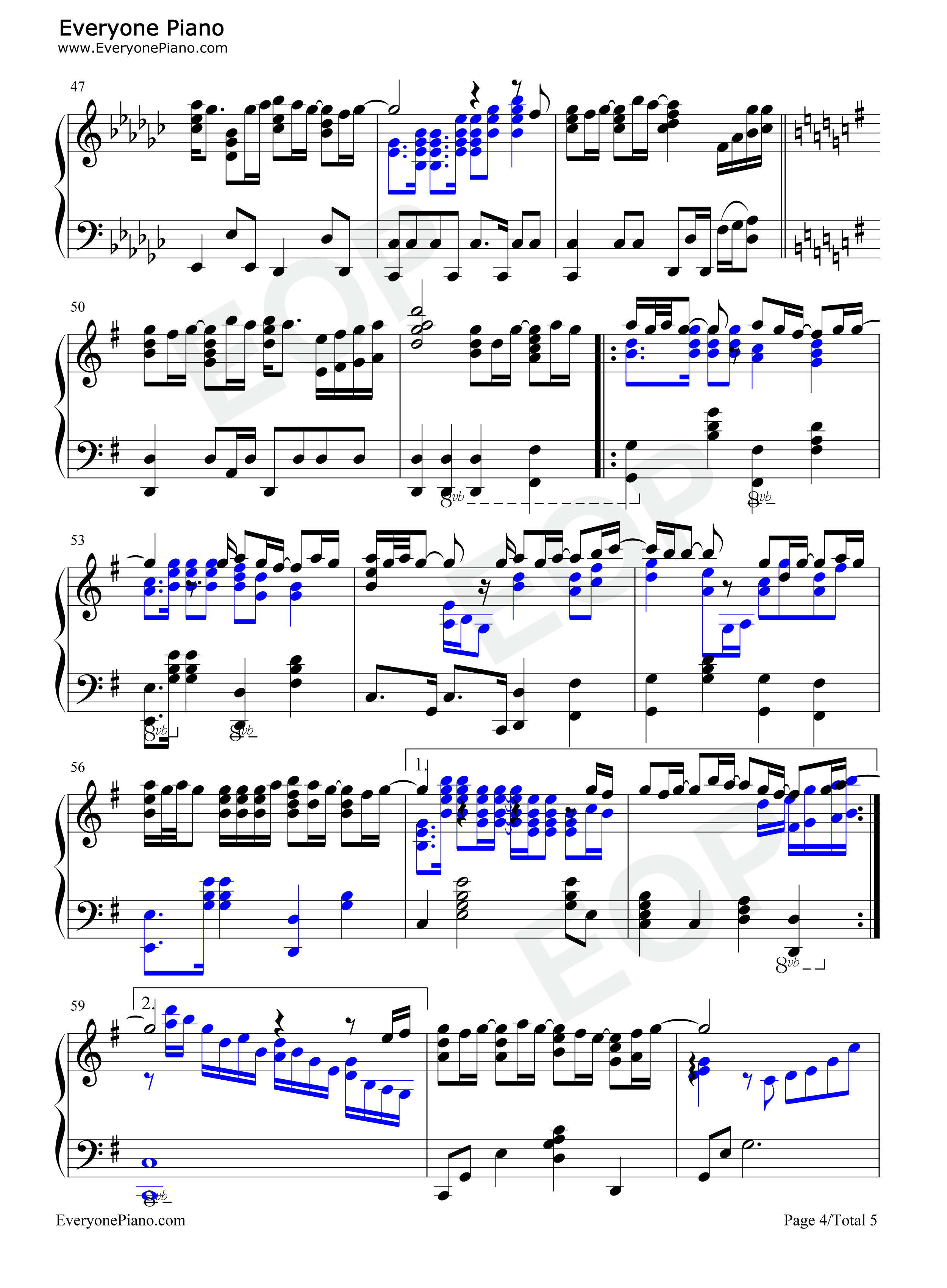 Heaven钢琴谱_滨崎步