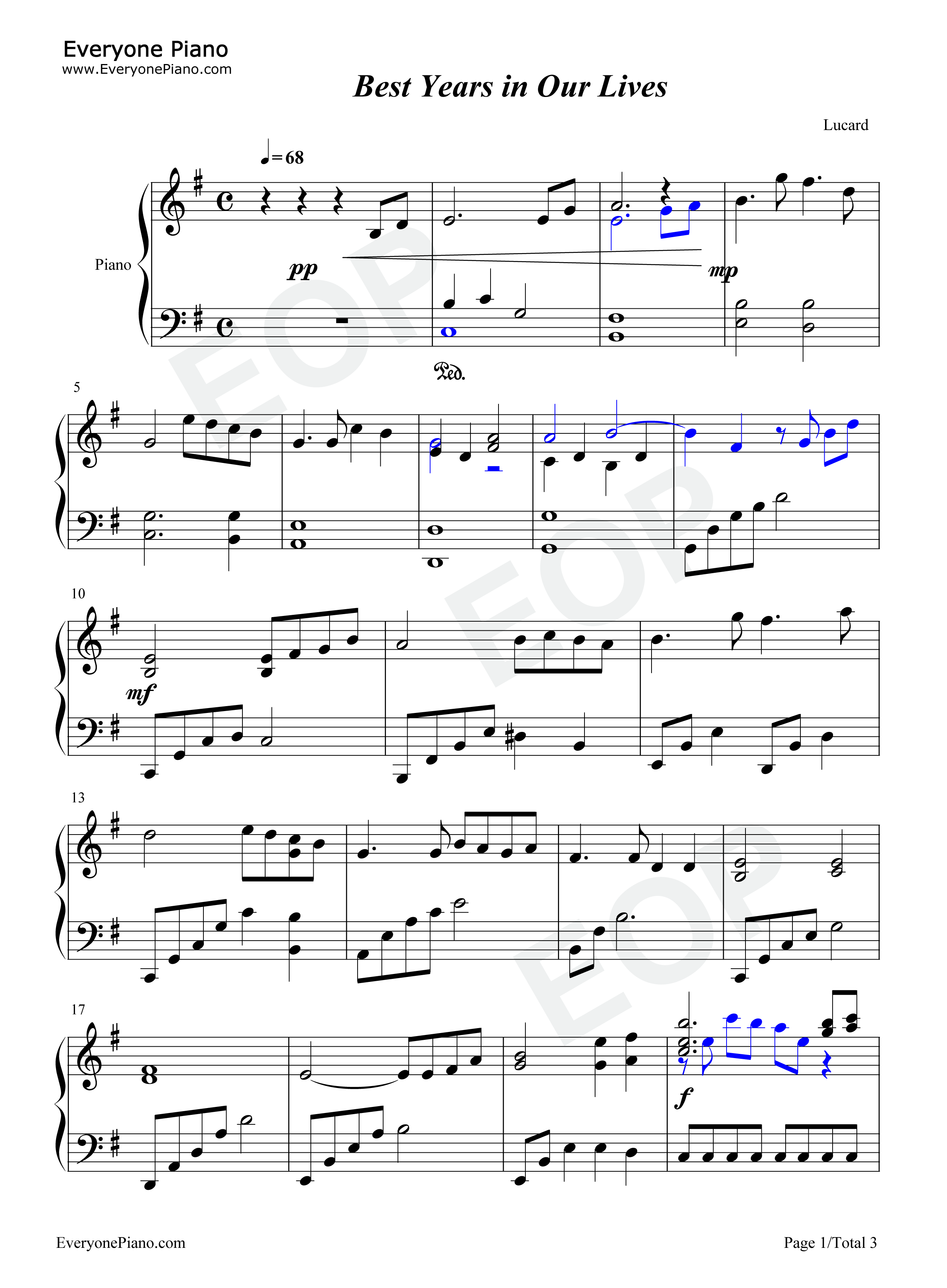 Best_Years_in_Our_Lives钢琴谱_梶浦由记