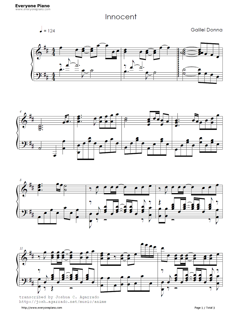 イノセント钢琴谱_earthmind