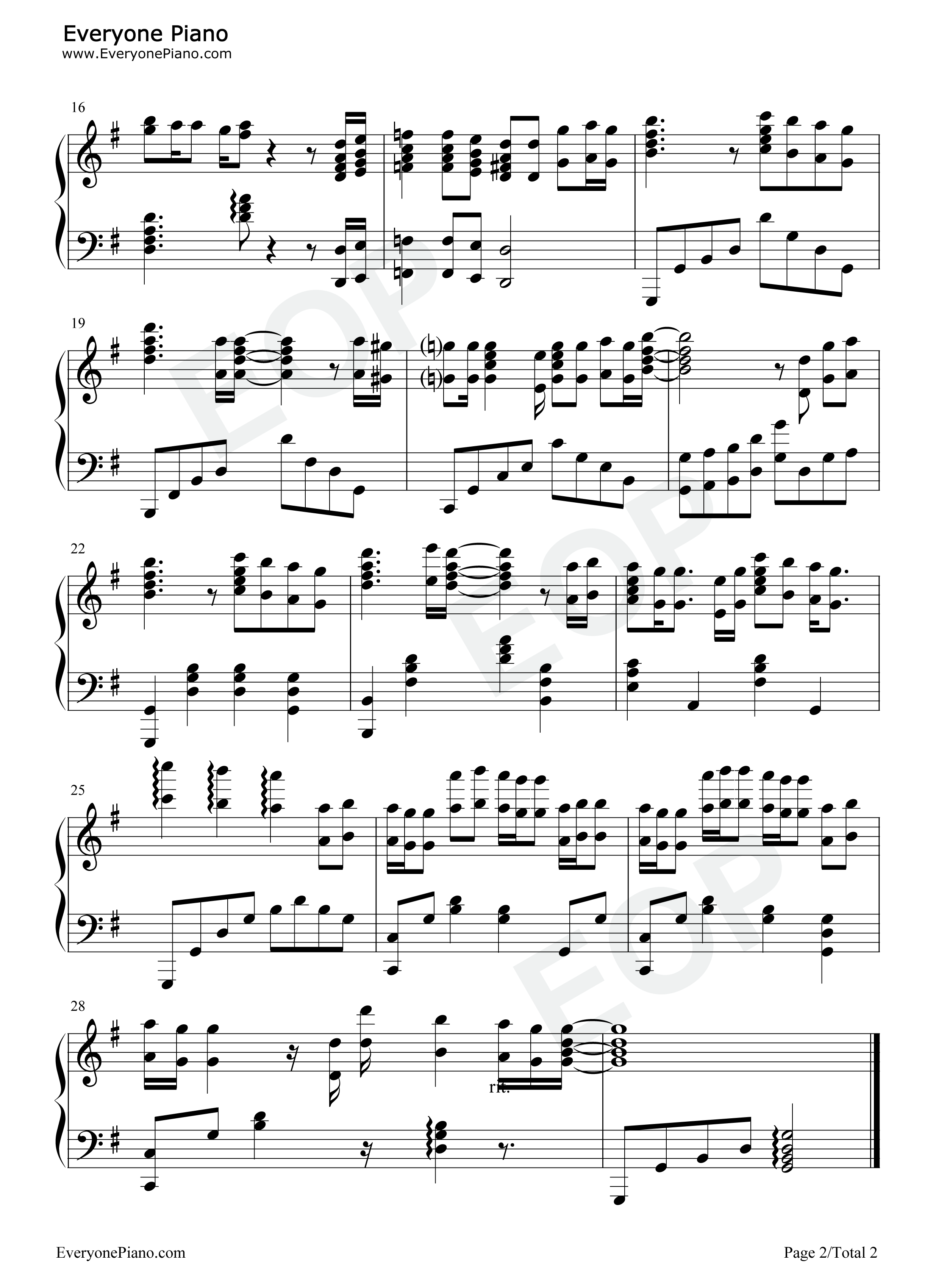 ミレナリオ钢琴谱_ELISA