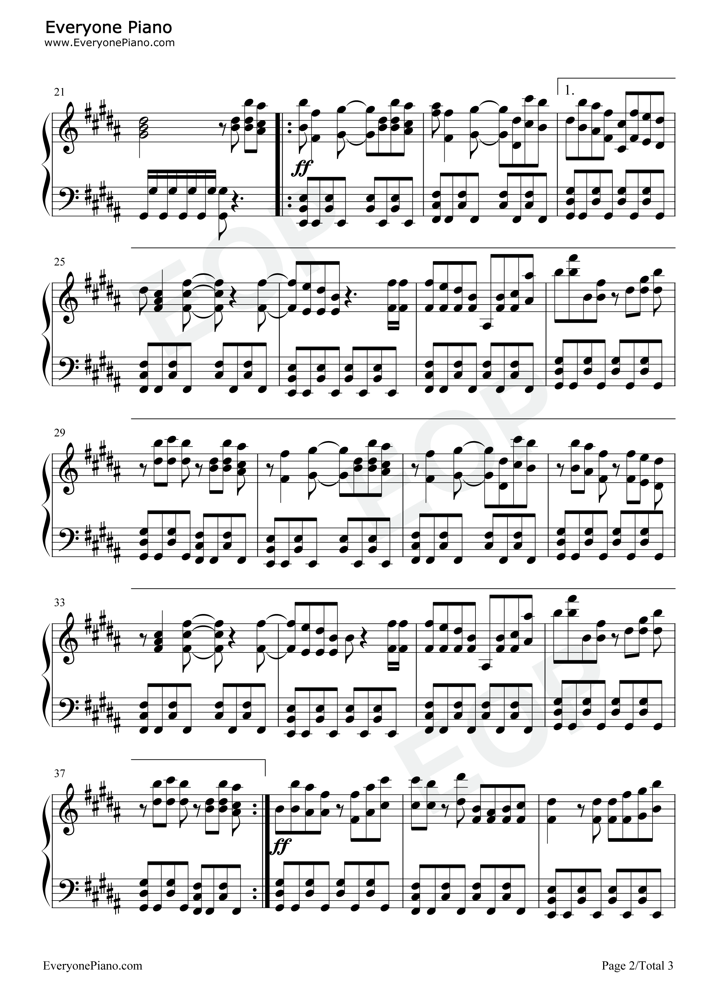 奈落之花钢琴谱_岛宫荣子