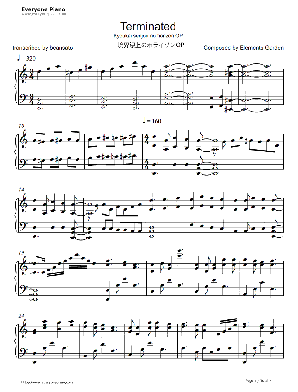 TERMINATED钢琴谱_茅原实里