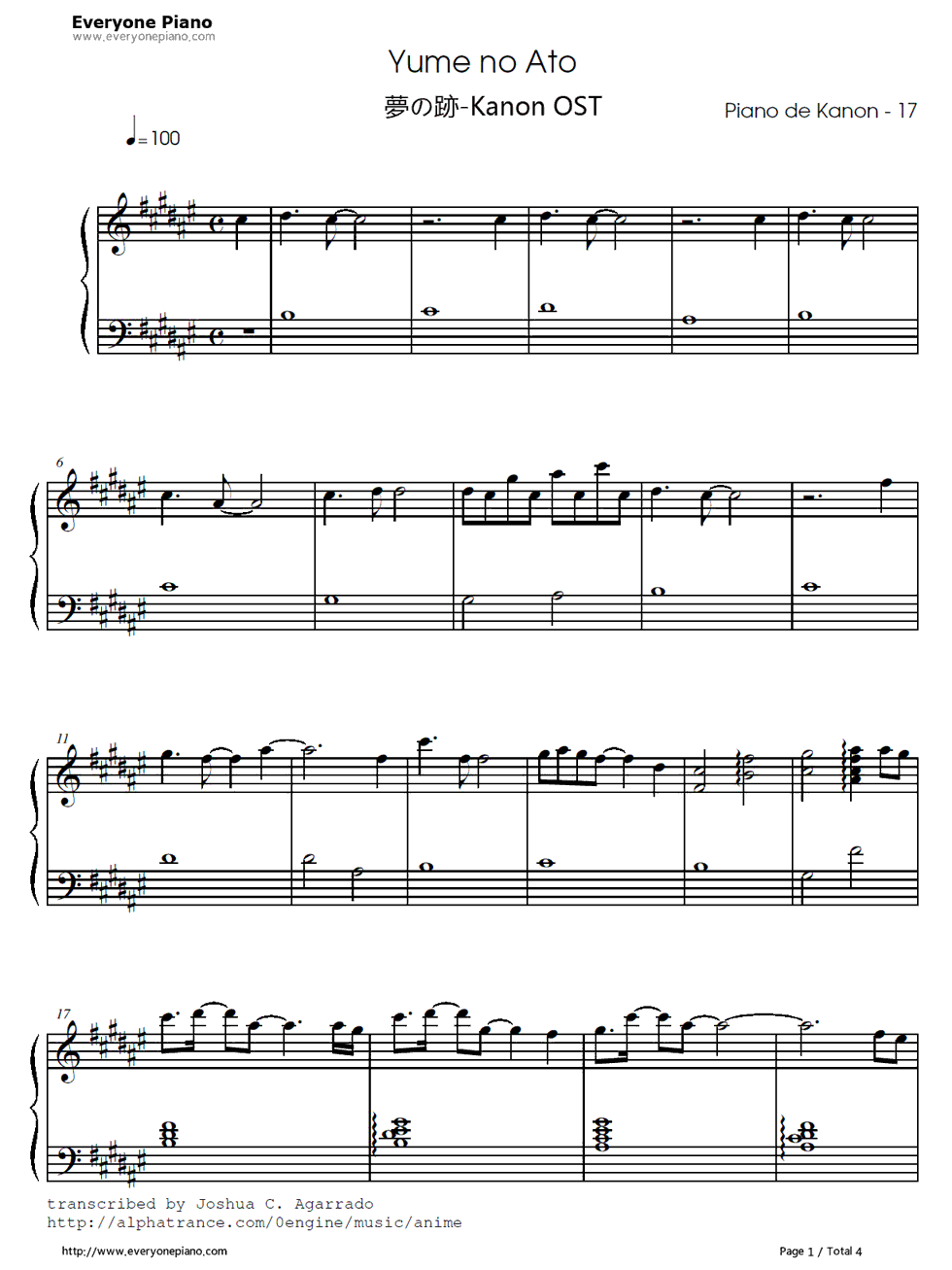 夢の跡钢琴谱_麻枝准