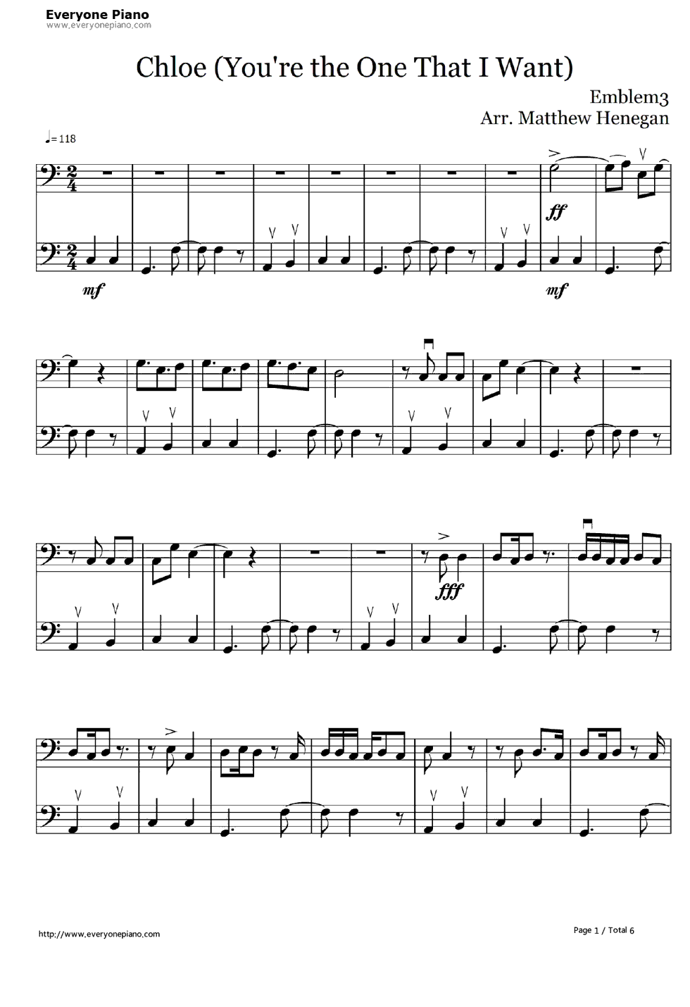 Chloe_(You're_the_One_I_Want)钢琴谱_Emblem3