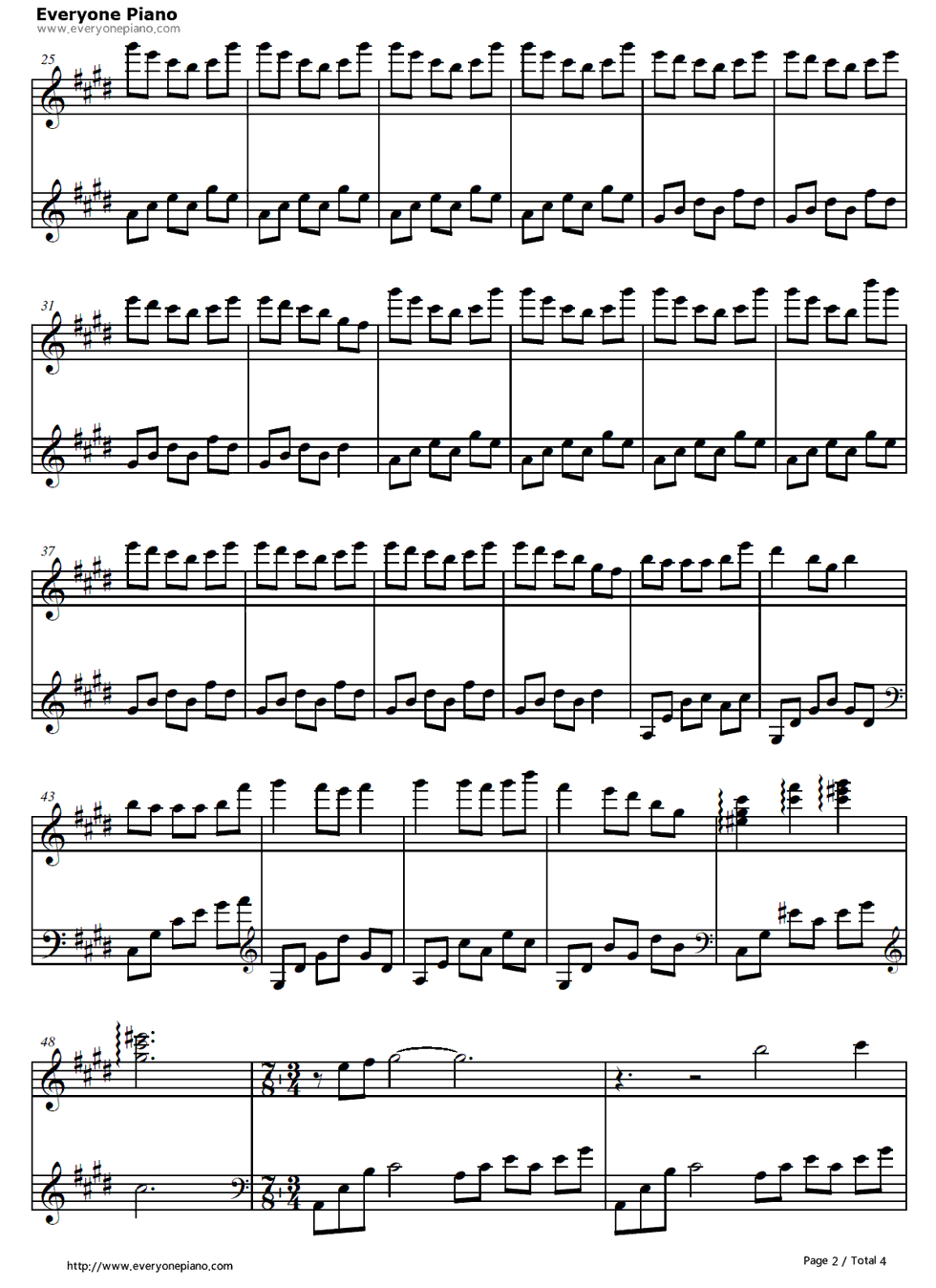 冬の花火钢琴谱_麻枝准