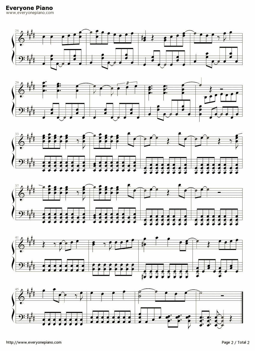 夏目友人帐第三季主题曲钢琴谱_LONG_SHOT_PARTY