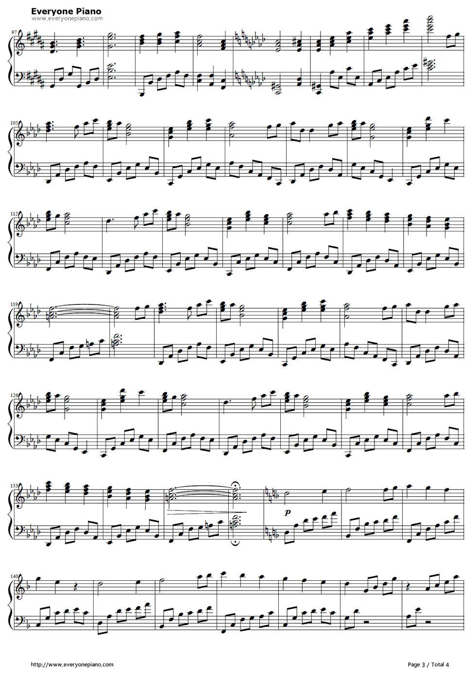 Snow_Rain钢琴谱_植田佳奈