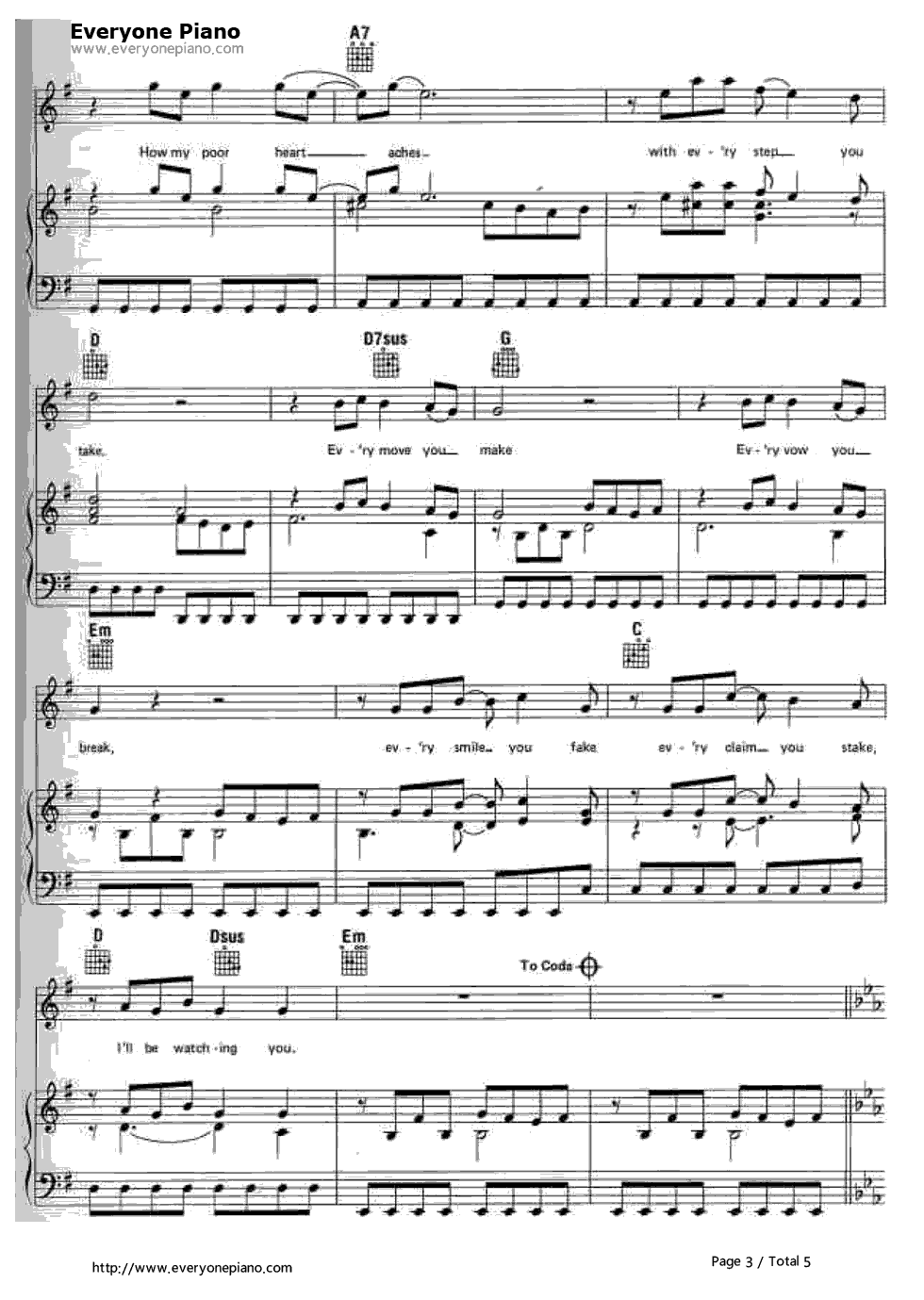 Every_Breath_You_Take钢琴谱_Sting　The_Police（警察乐队）