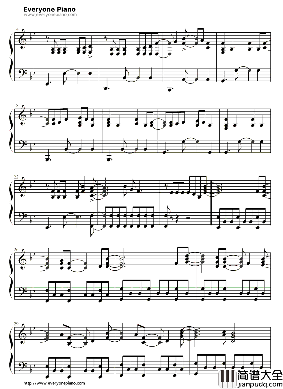 万花瞳钢琴谱_蔡依林